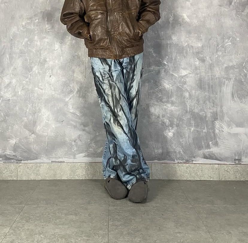Wrangler Wrangler Y2K Painted Baggy Jeans Size US 34 / EU 50 - 7 Thumbnail