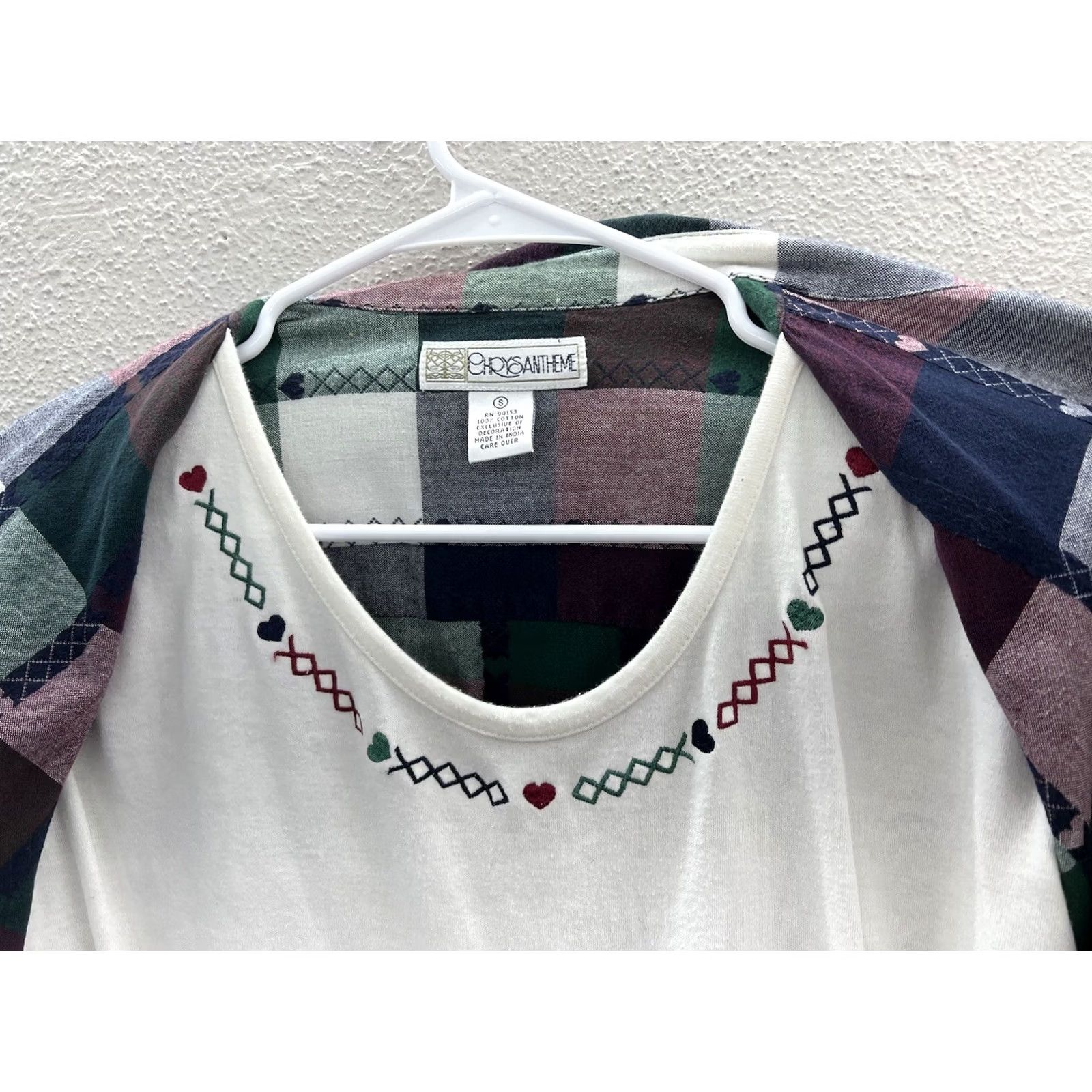 Vintage VINTAGE Chrysantheme Plaid Button Up Long Sleeve with Built in Shirt Small Women's Shirt Size S / US 4 / IT 40 - 6 Thumbnail