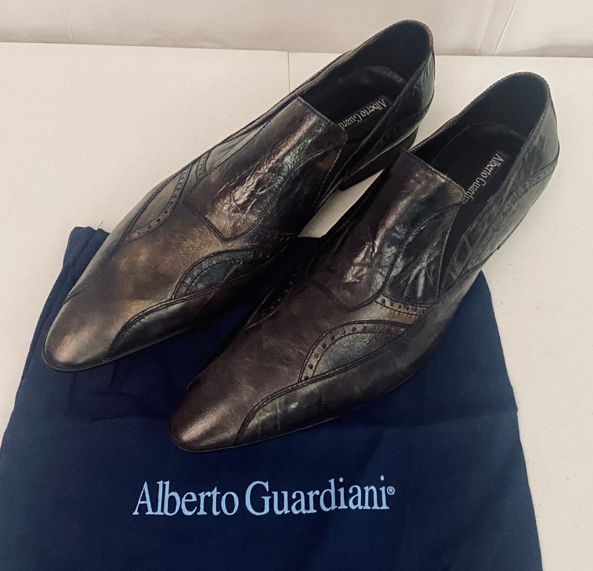 Alberto Guardiani Alberto Guardiani 🇮🇹 Monitor Lizard Y2K Point Toe 12 US New Size US 12 / EU 45 - 3 Thumbnail