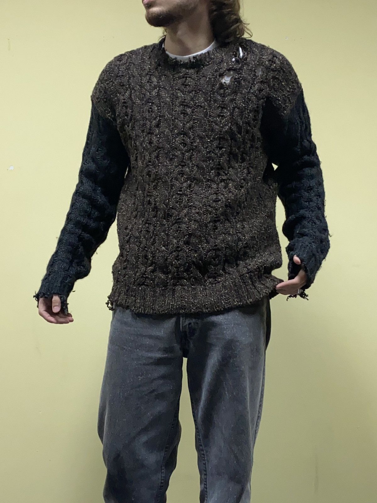 Diesel Diesel distressed vintage knitted designer sweater Size US L / EU 52-54 / 3 - 2 Thumbnail