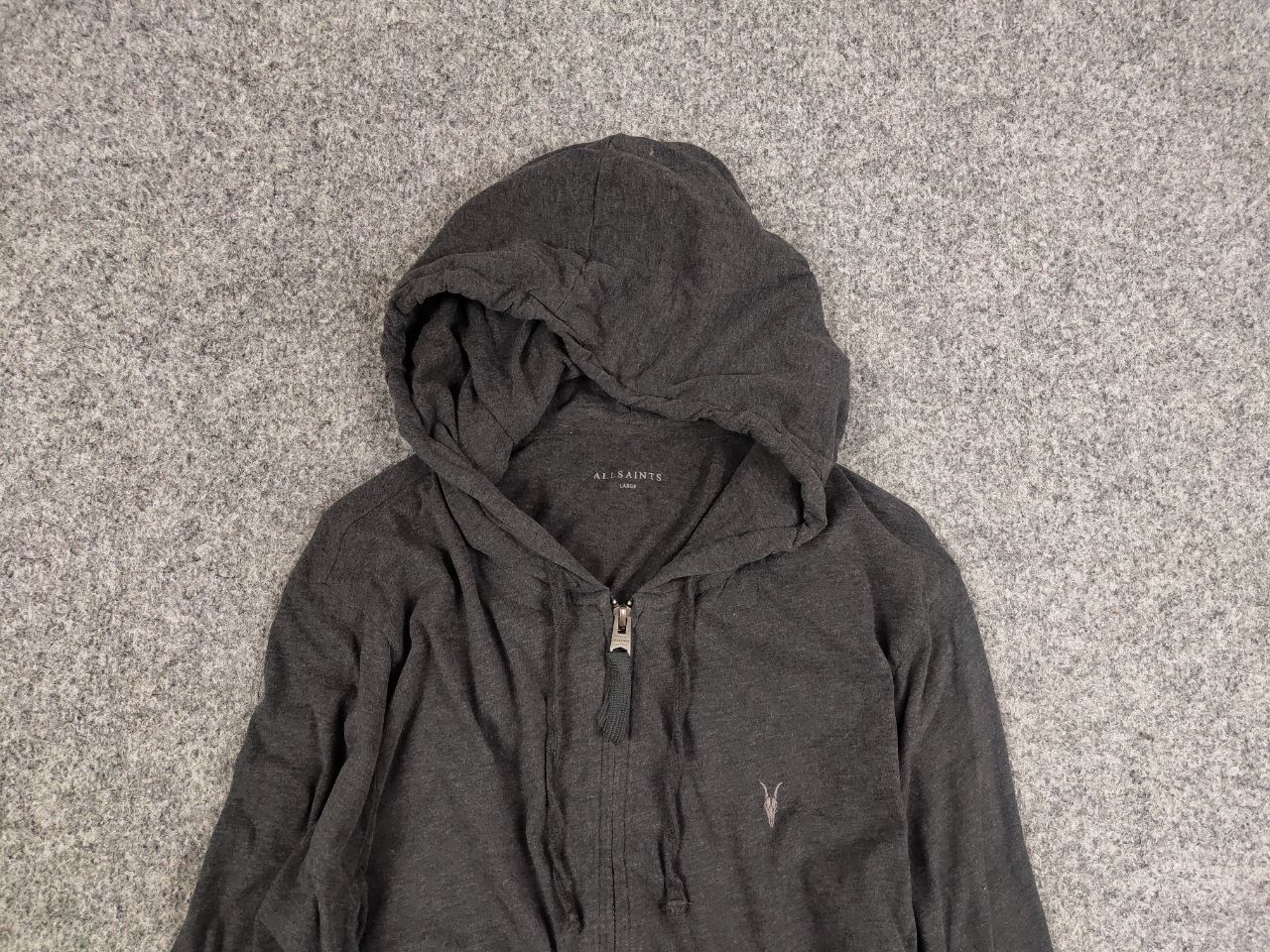 Allsaints Allsaints Brace Dark Gray Full Zip Light Hoodie Size US L / EU 52-54 / 3 - 8 Thumbnail