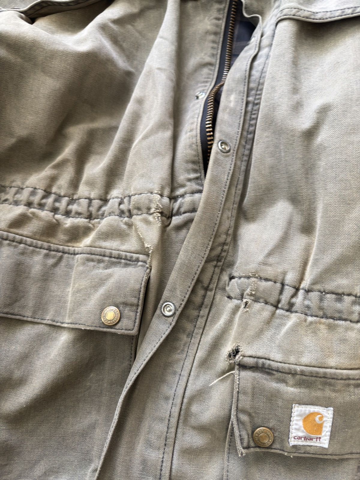 Carhartt VTG Carhartt Army Green Jacket Size US XL / EU 56 / 4 - 3 Thumbnail