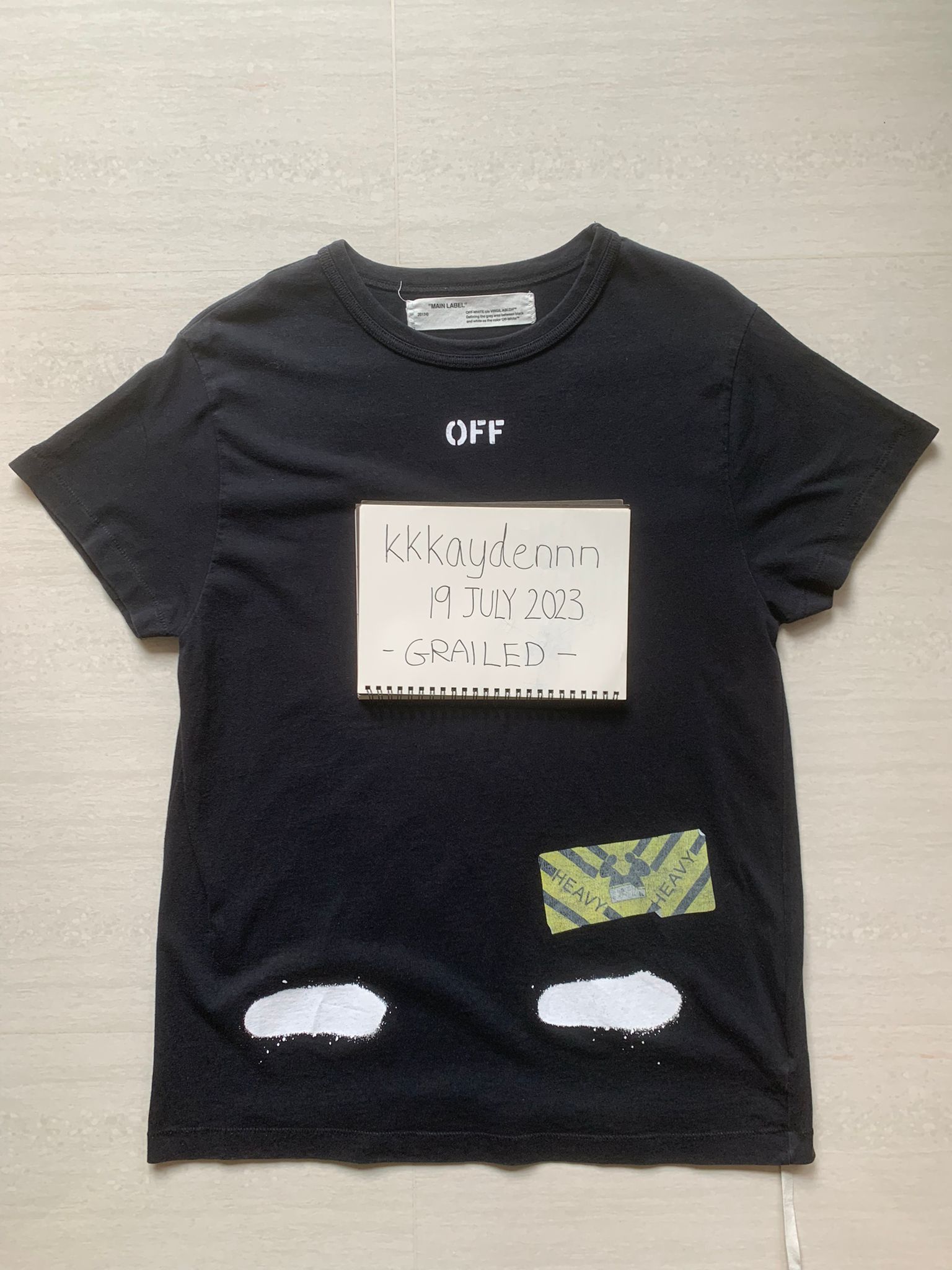 image of Off White Off-White Diagonal Spray Tee Black, Men's (Size 2XS)