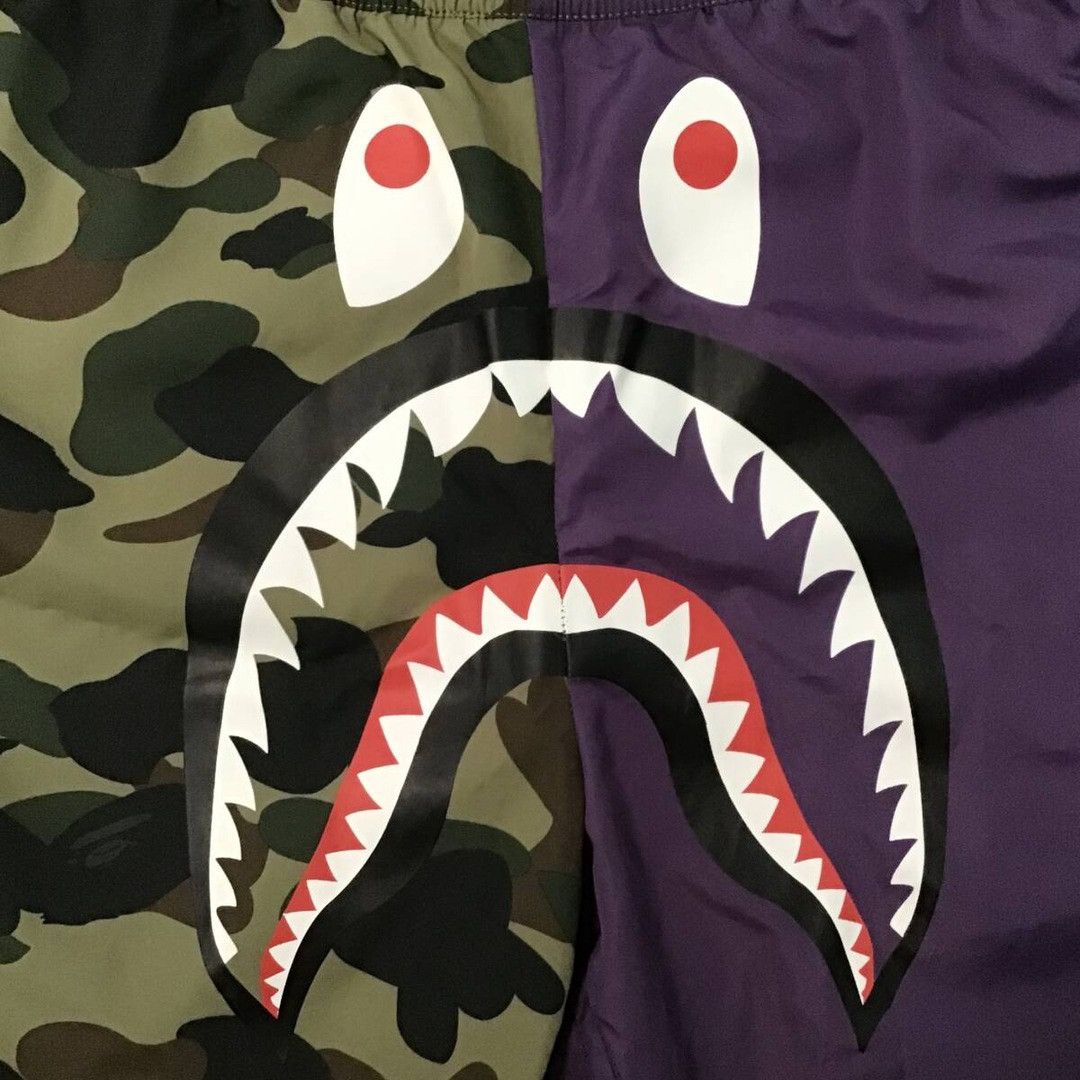 Bape BAPE Shark Beach Shorts 1st Camo Green x Purple ★size L Size US 34 / EU 50 - 2 Thumbnail