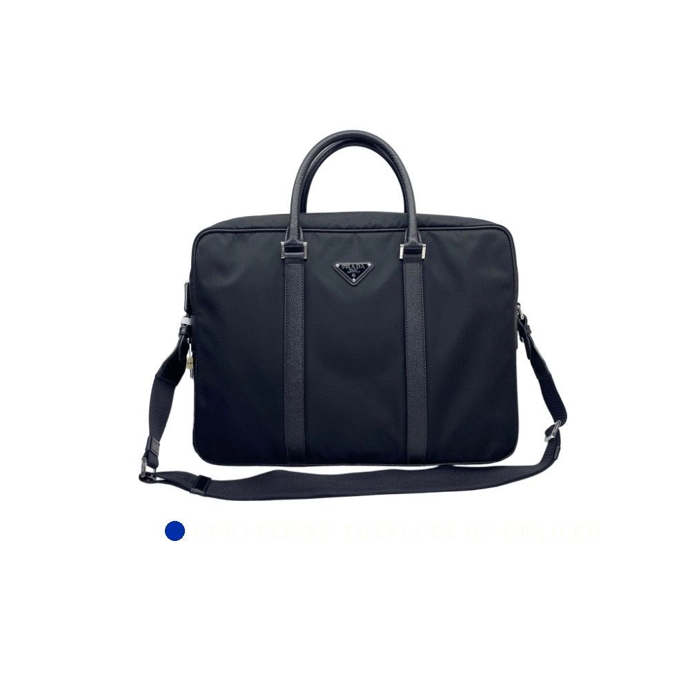 Prada Sleek Black Nylon Briefcase Size ONE SIZE - 1 Thumbnail