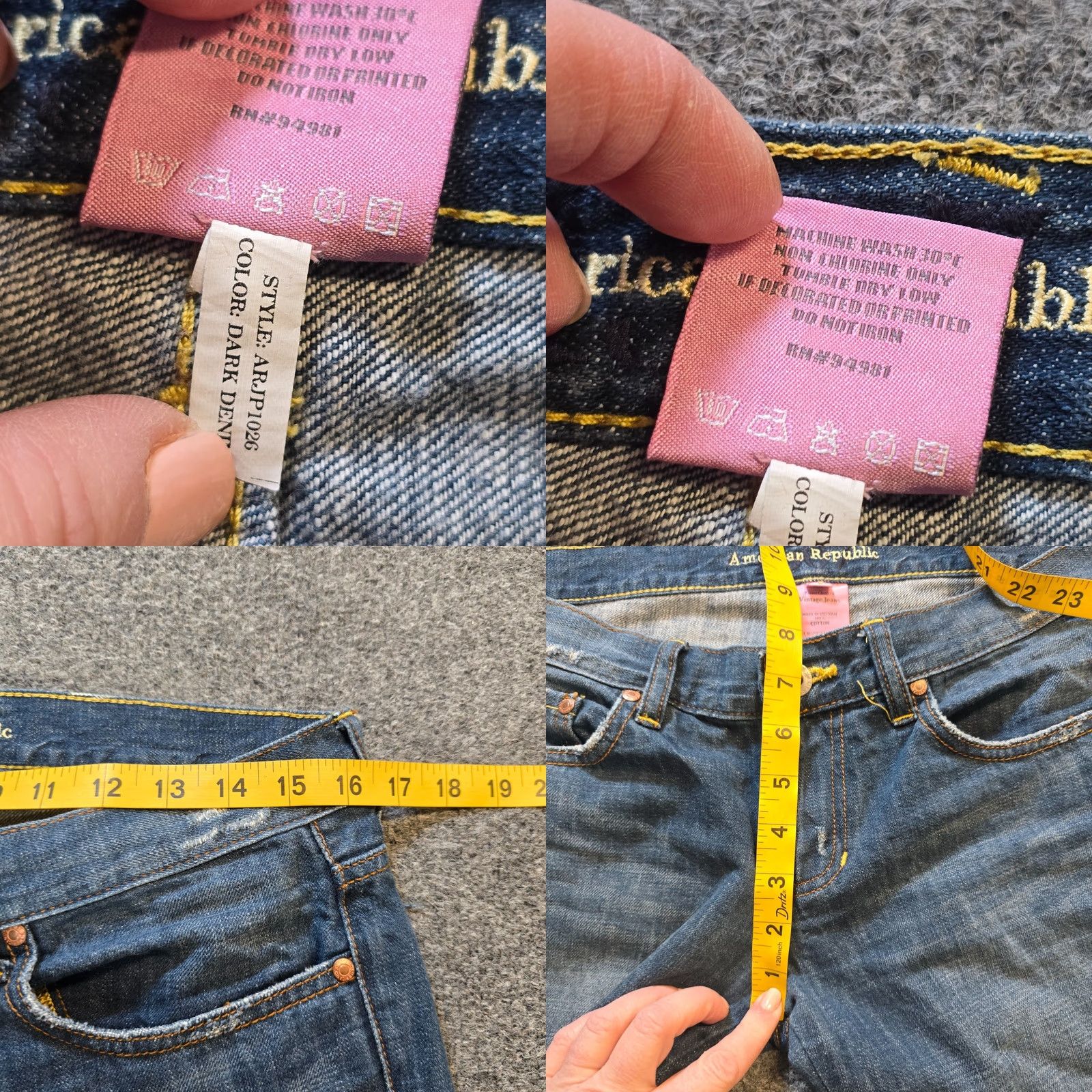 Vintage VINTAGE American Republic Jeans Women Size 29 Blue Flare Embroidery Low Rise Capsule Y2K Size 29" - 8 Thumbnail