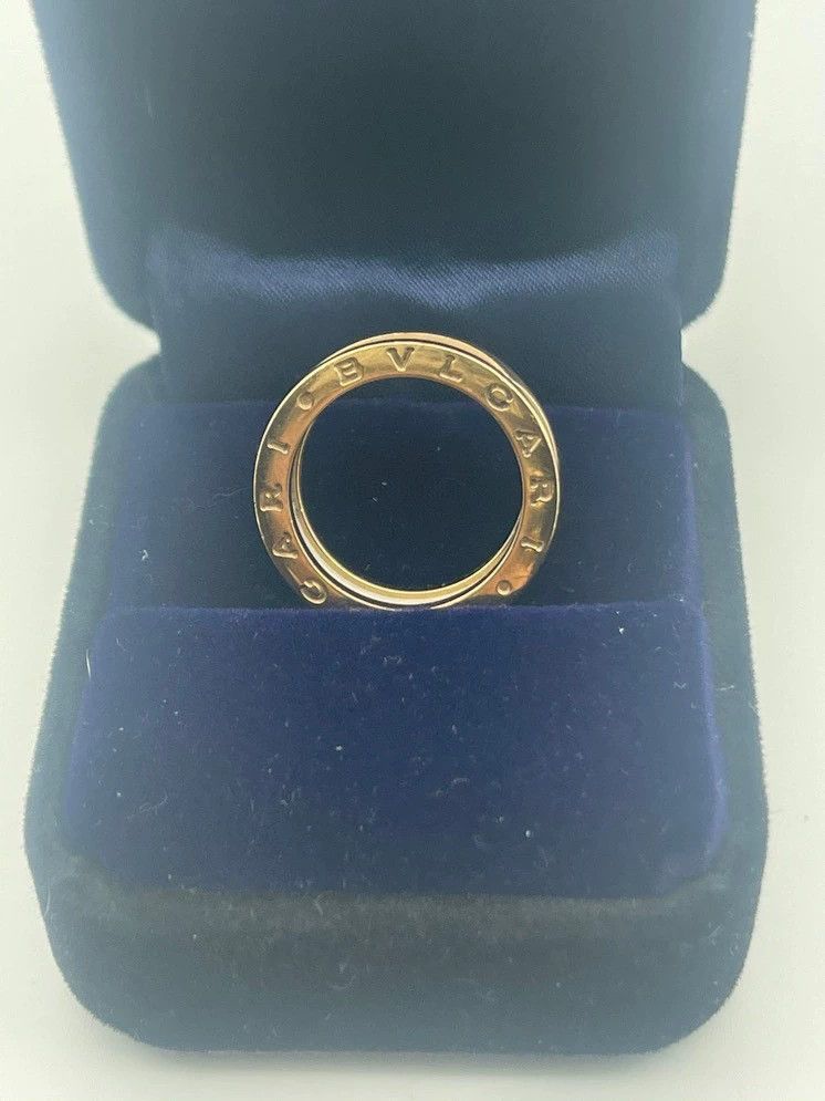 Bvlgari Bvlgari White Ceramic Rose Gold Three-Ring Ring Size ONE SIZE - 1 Thumbnail