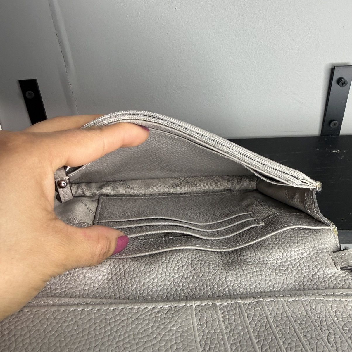 Michael Kors Michael Kors Jet Set Travel Large Crossbody Wallet Gray Size ONE SIZE - 6 Thumbnail