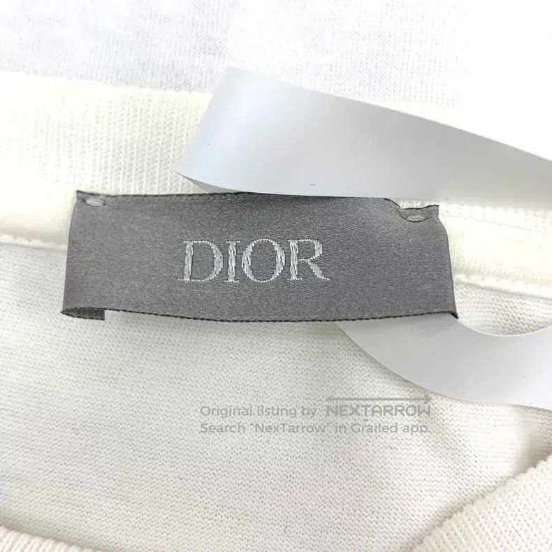 Dior Dior White vertical stripe logo jacquad cotton round-neck Size US XS / EU 42 / 0 - 5 Thumbnail