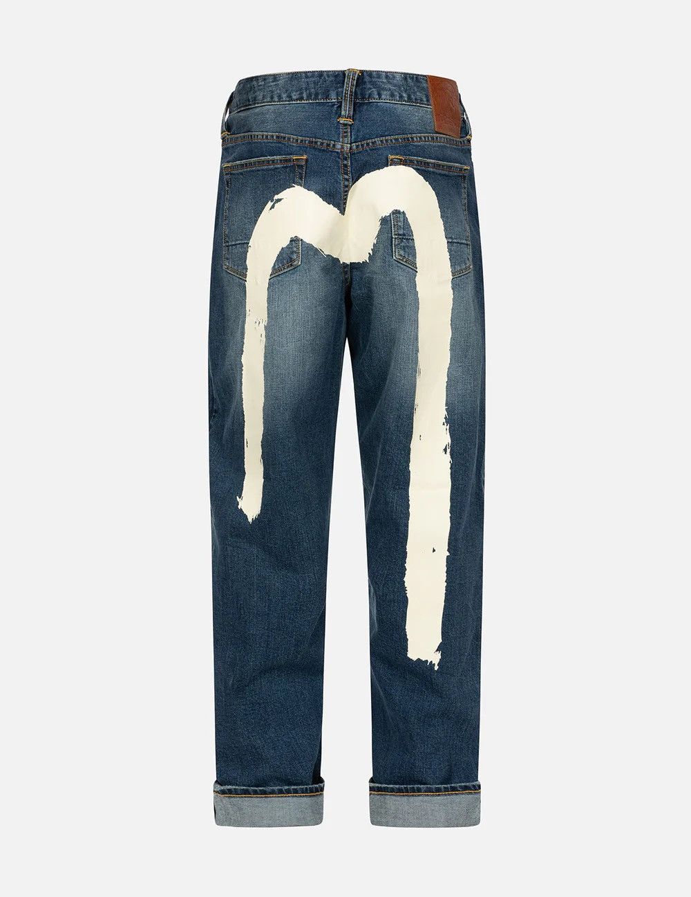 Evisu jeans Daicock Print brush loose fit jeans 38inch