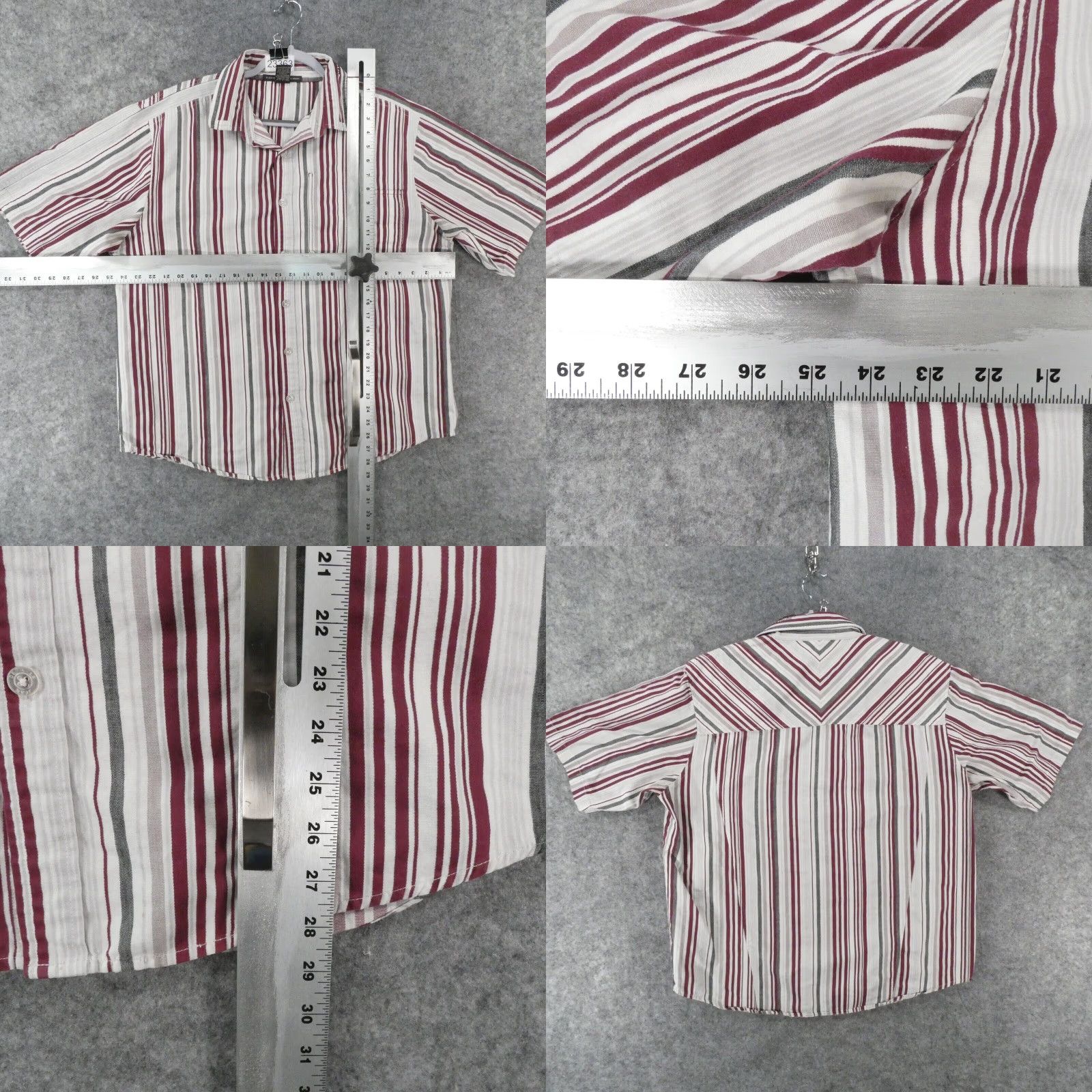 Vintage VINTAGE Marithe Francois Girbaud Shirt Men L Short Sleeve Button Up Red Gray Striped Size US L / EU 52-54 / 3 - 8 Thumbnail