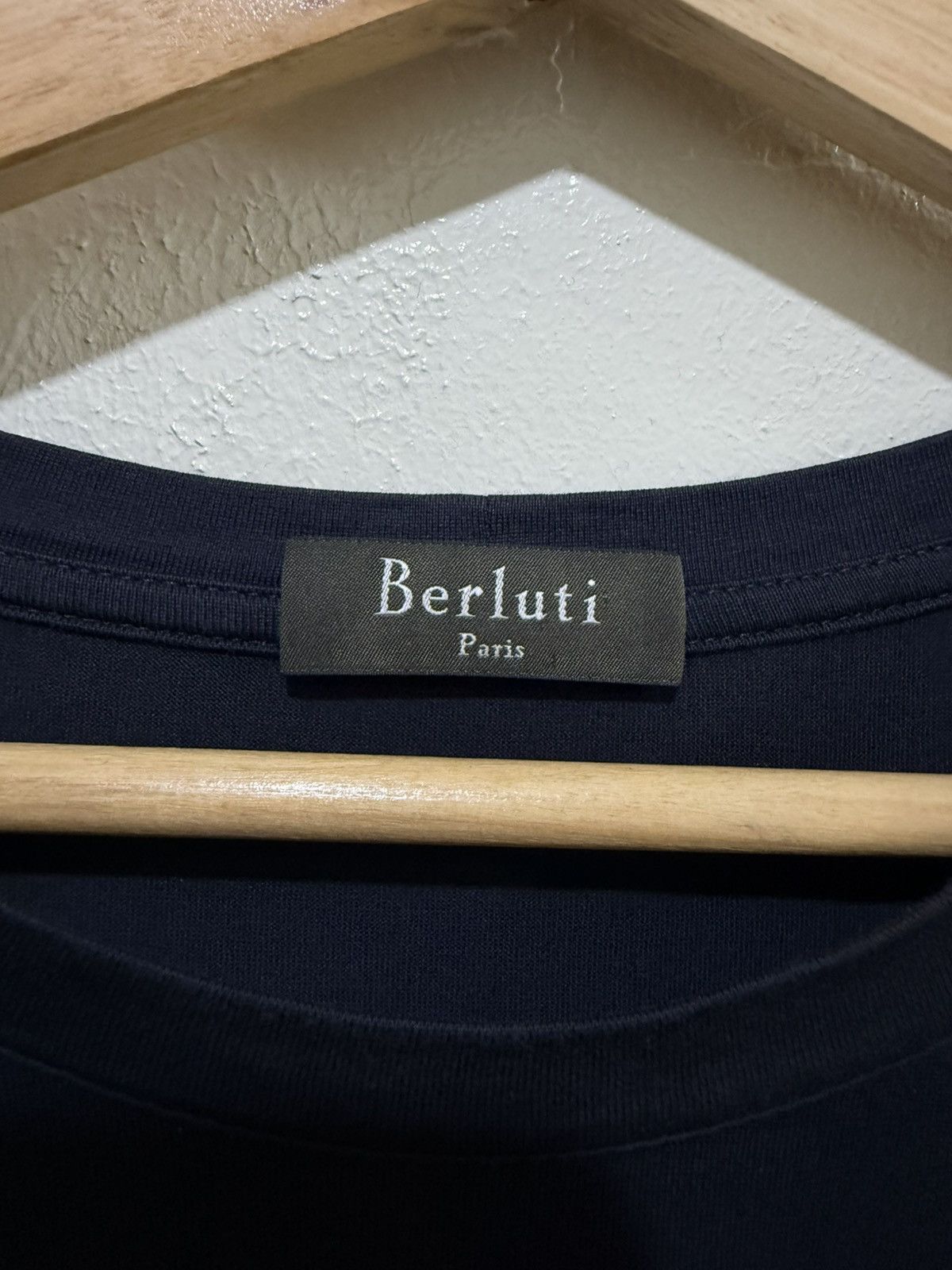 Berluti Berluti Navy Leather Pocket Tee Size US XL / EU 56 / 4 - 2 Thumbnail