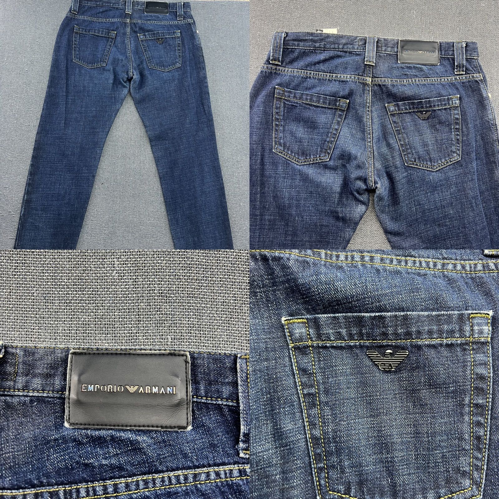 Emporio Armani Emporio Armani Mens Jeans Size 32 Straight Blue Denim Button Fly Slim Fit Size US 32 / EU 48 - 10 Thumbnail