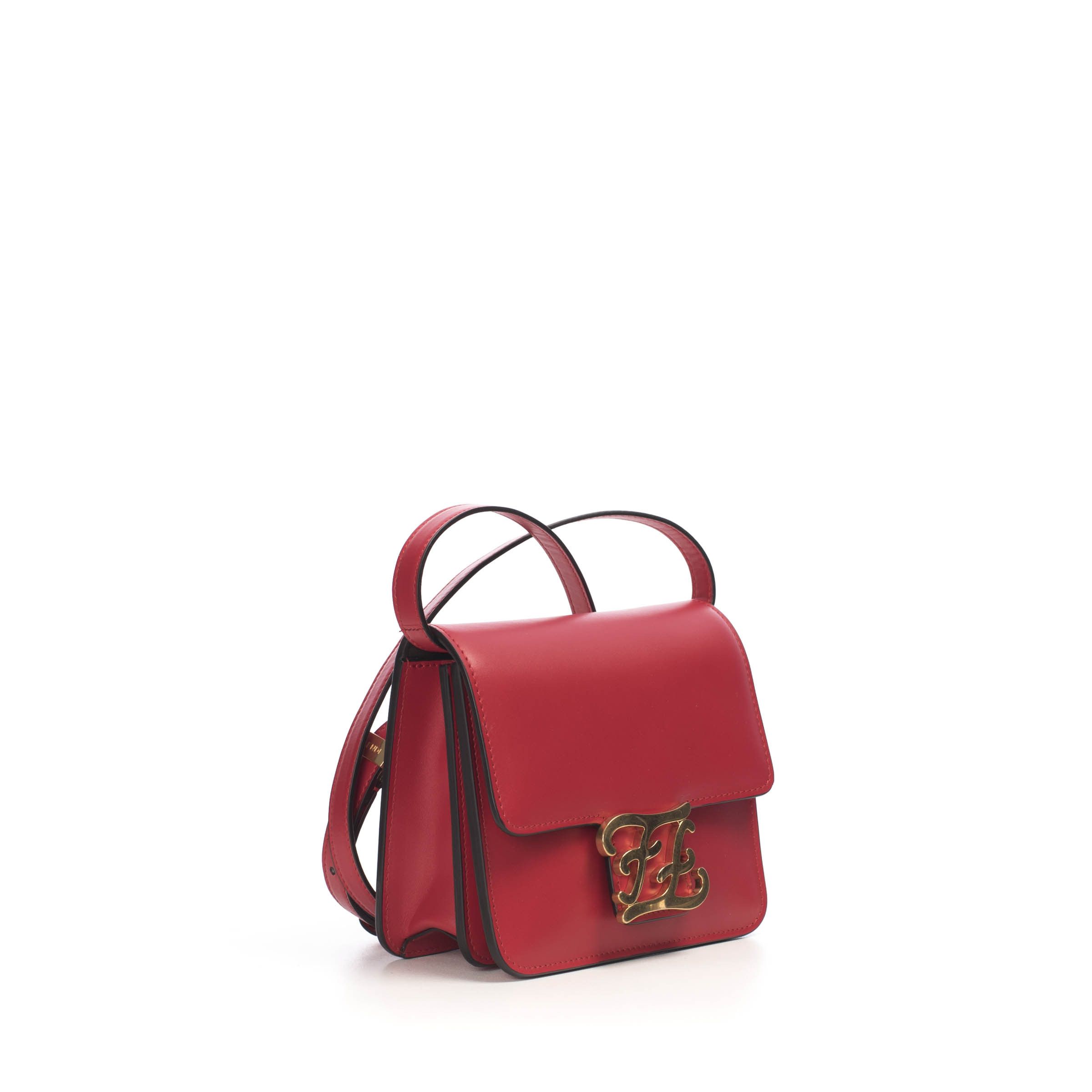 Fendi Karligraphy - Small Red Leather Bag with FF Buckle Size ONE SIZE - 2 Thumbnail
