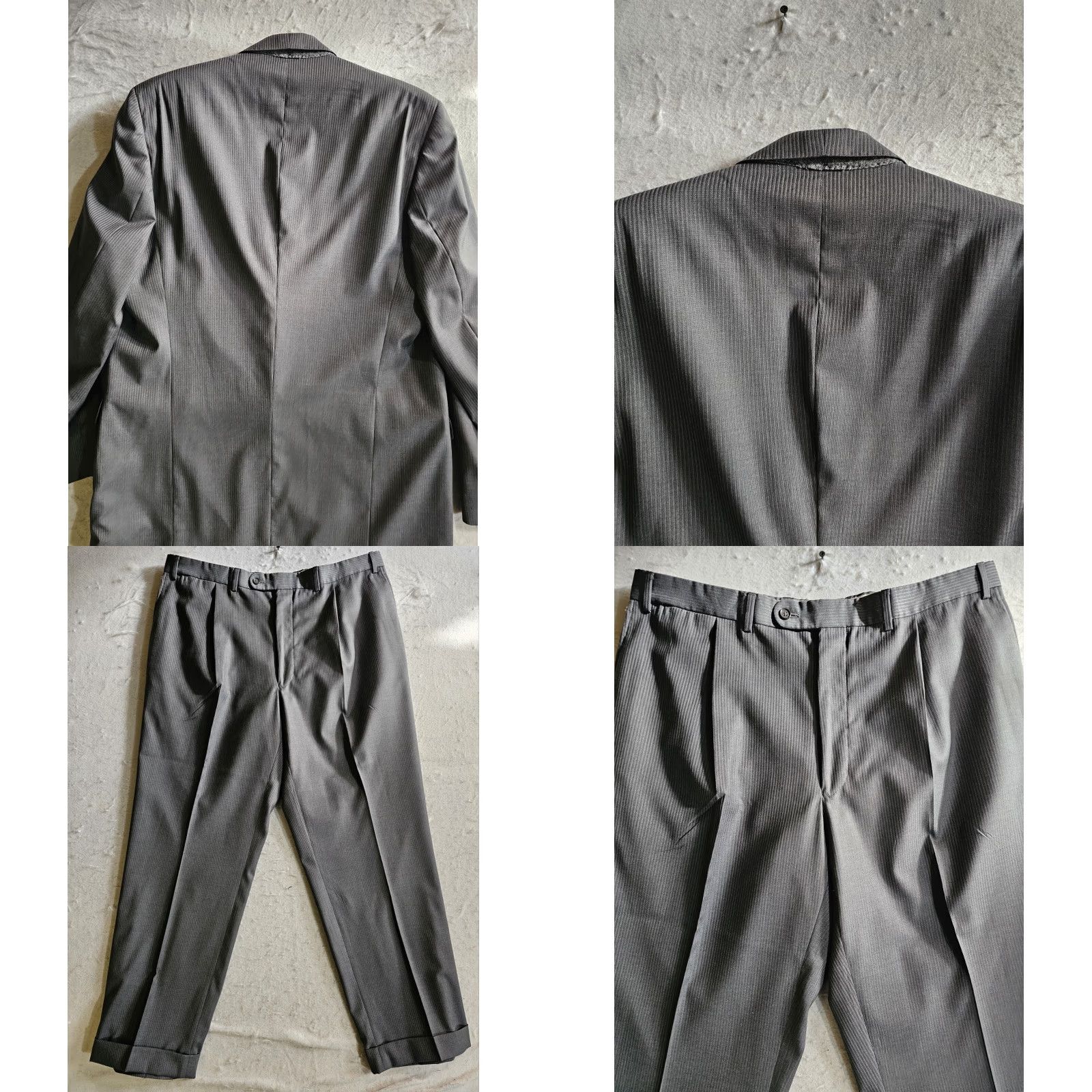 Cremieux Cremieux 2pc Suit Gray Pencil Stripe Wool 100% Wool Loro Piana Super 130s Sz 428L Pant 42L Jacket 2 Piece Regular Men Suit Dress Size 48R - 9 Thumbnail