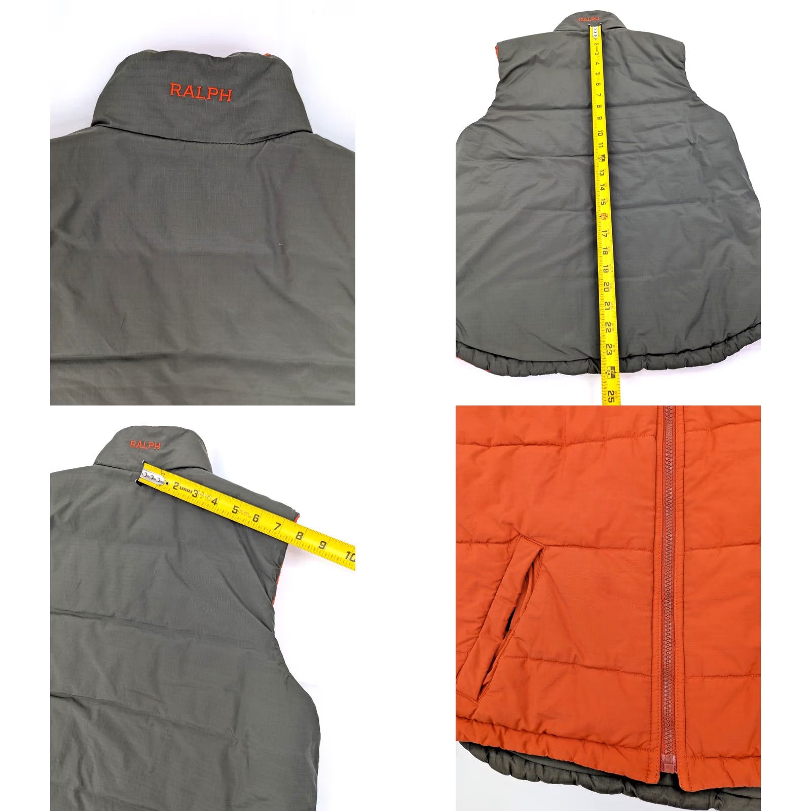 Polo Ralph Lauren Polo Ralph Lauren Vest Reversible Ripstop Outdoor Men S Olive Green Orange Full Zip Puffer Insulated Mid-Length 40 in Chest Size Size US S / EU 44-46 / 1 - 8 Thumbnail