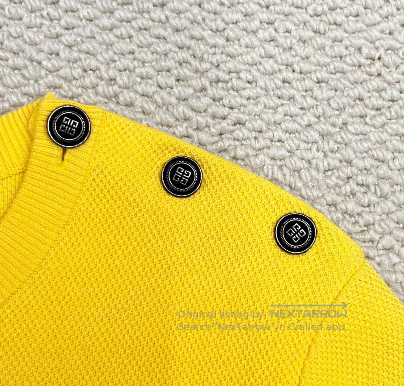 Givenchy givenchy yellow embroidered logo knit sweater. Size US M / EU 48-50 / 2 - 5 Thumbnail