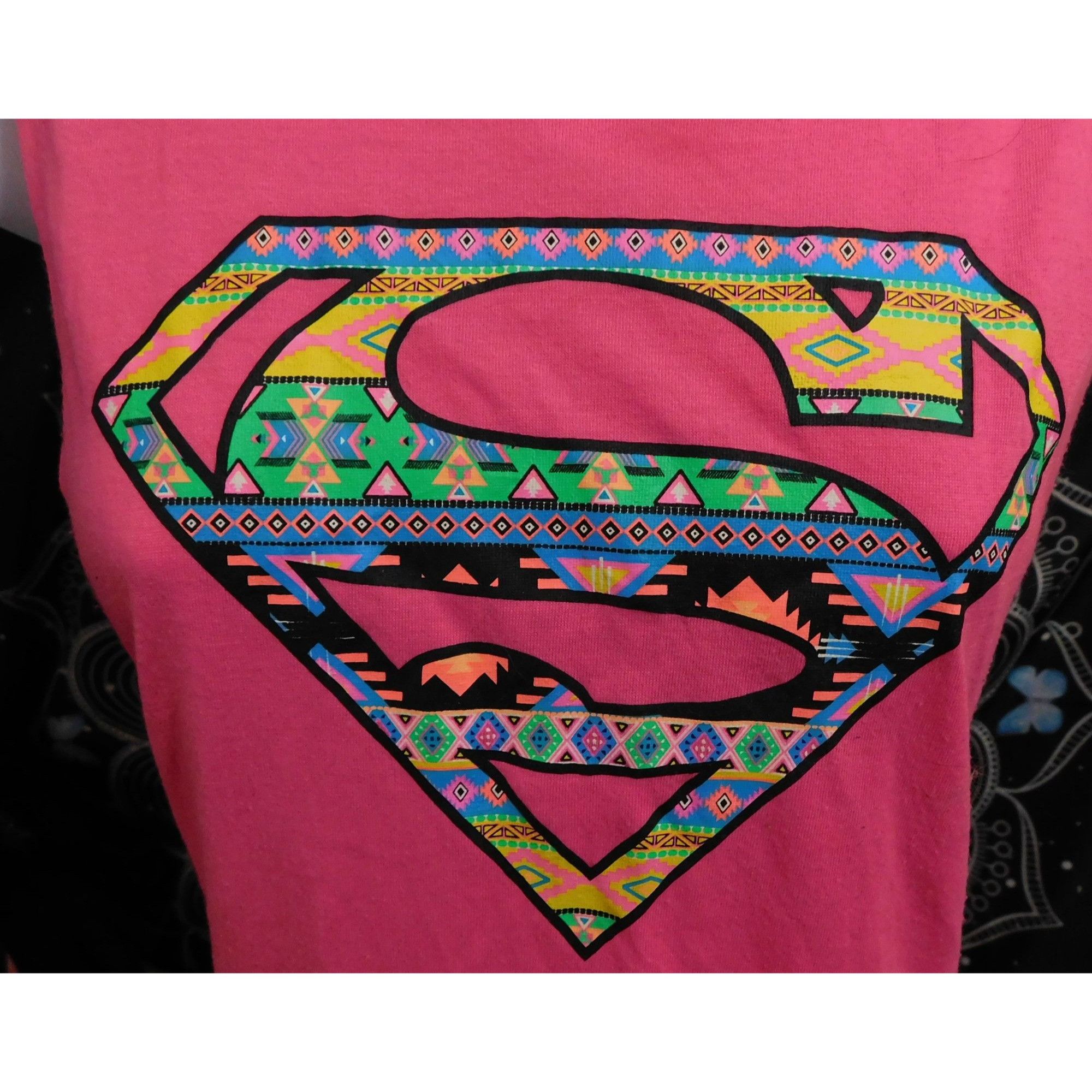 DC Comics Rainbow Neon Barbiecore Superman Tank Top Size XL / US 12-14 / IT 48-50 - 2 Thumbnail