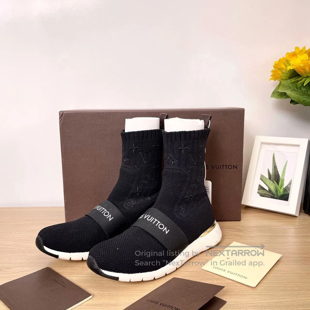Louis Vuitton LV Aftergame Black Monogram Sock Shoes. Size US 9 / EU 42 - 1 Thumbnail
