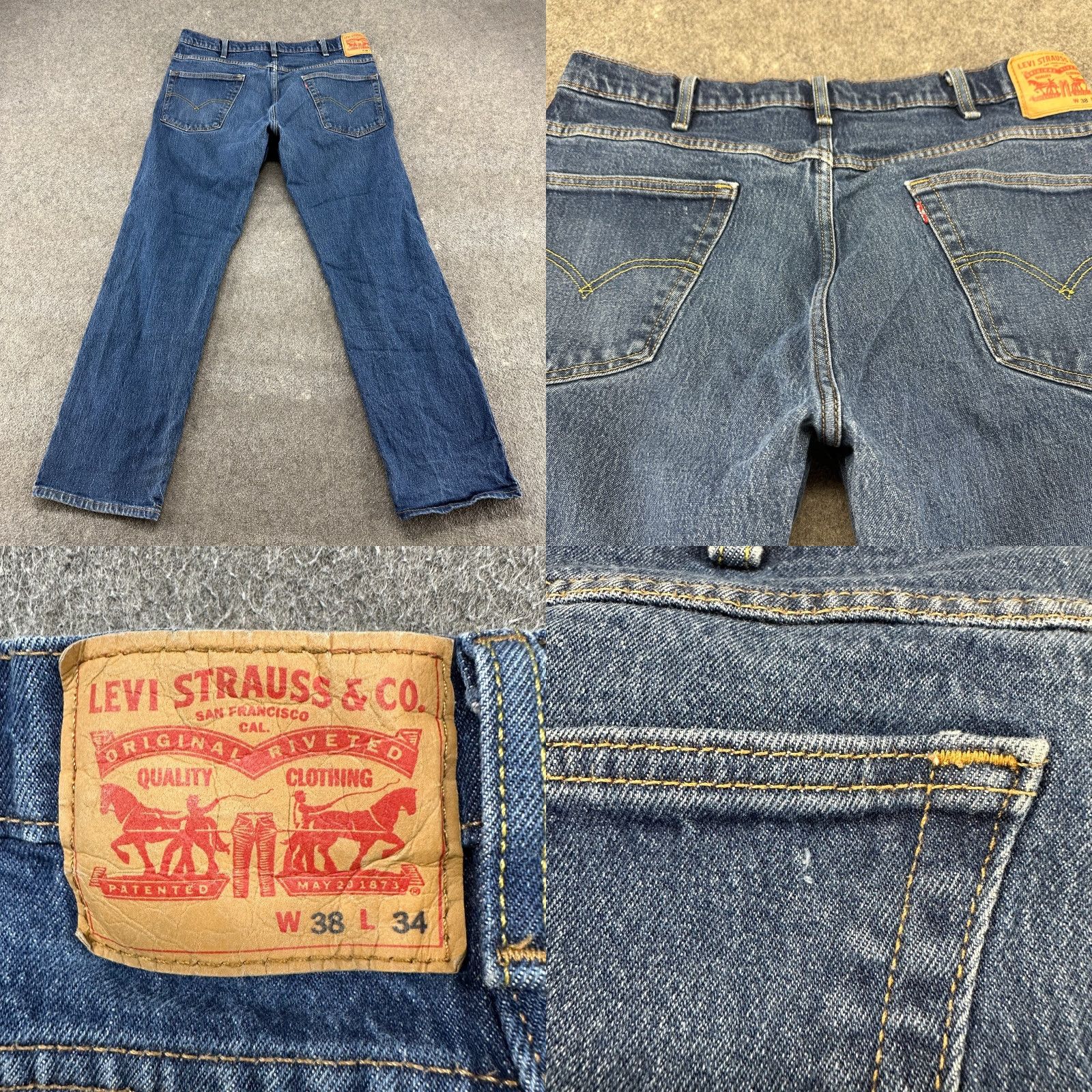 Levi's Levi's Western Fit Jeans Mens 38x34 Blue Classic Straight Leg Medium Wash Cotton Denim Straight 5-Pocket Mens Jeans Levi's 502 Blue Size US 38 / EU 54 - 8 Thumbnail