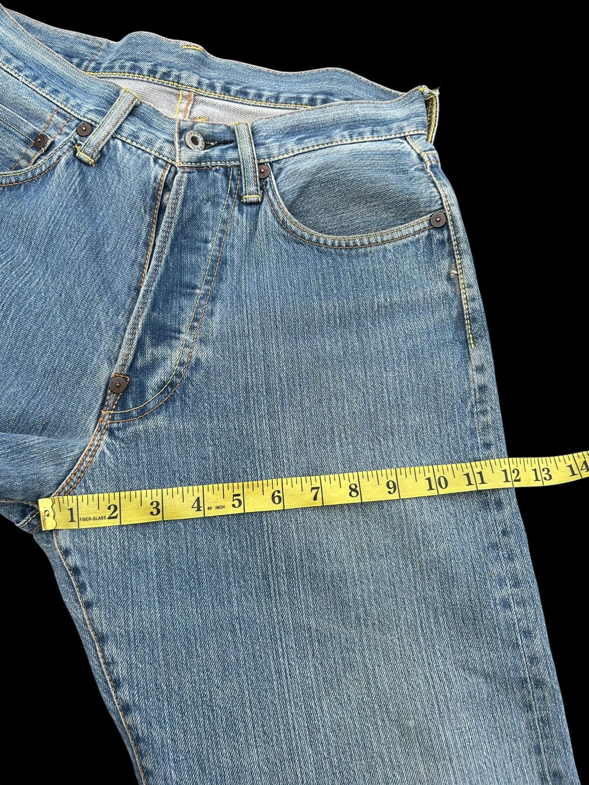 Japanese Brand × Kapital × Vintage Evisu Selvedge Distressed Evisu Paris Denim Jeans Size US 30 / EU 46 - 19 Thumbnail