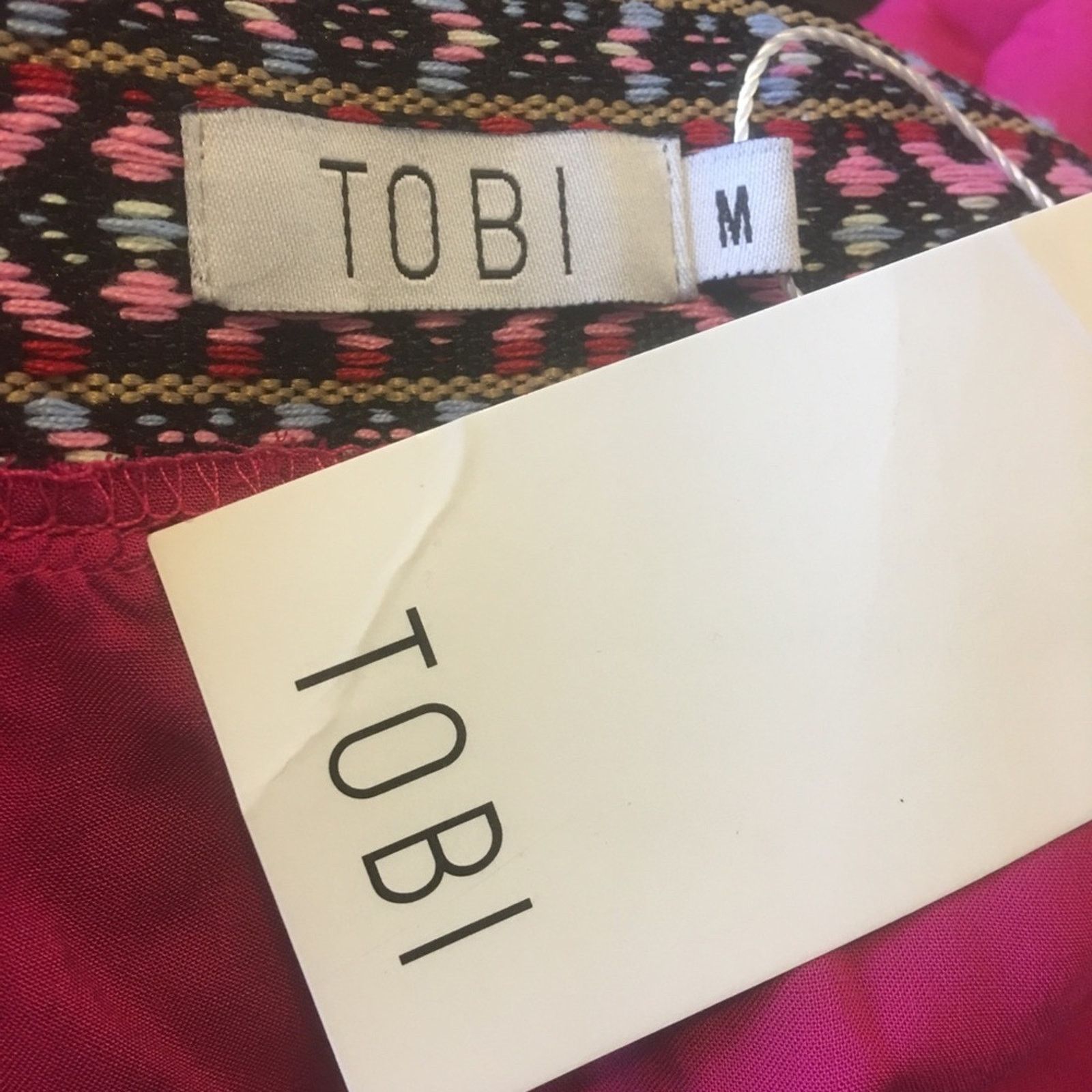 Other Tobi mini pink ruffle embroidered waist skirt NWT Size 32" / US 10 / IT 46 - 7 Thumbnail