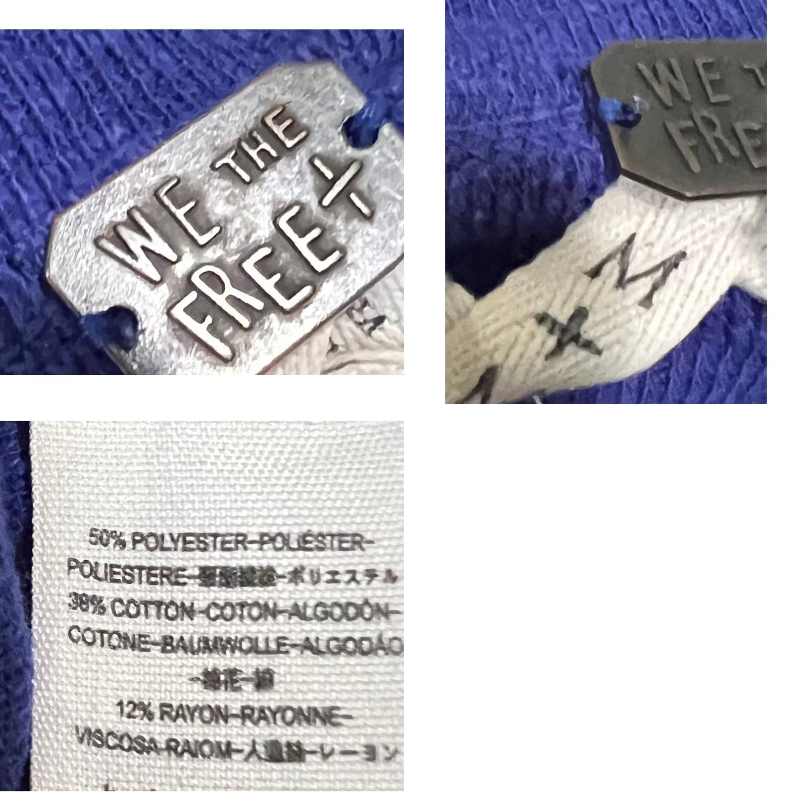 Vintage We The Free Blue Off Shoulder Long Sleeve Top Womens M Size M / US 6-8 / IT 42-44 - 8 Thumbnail