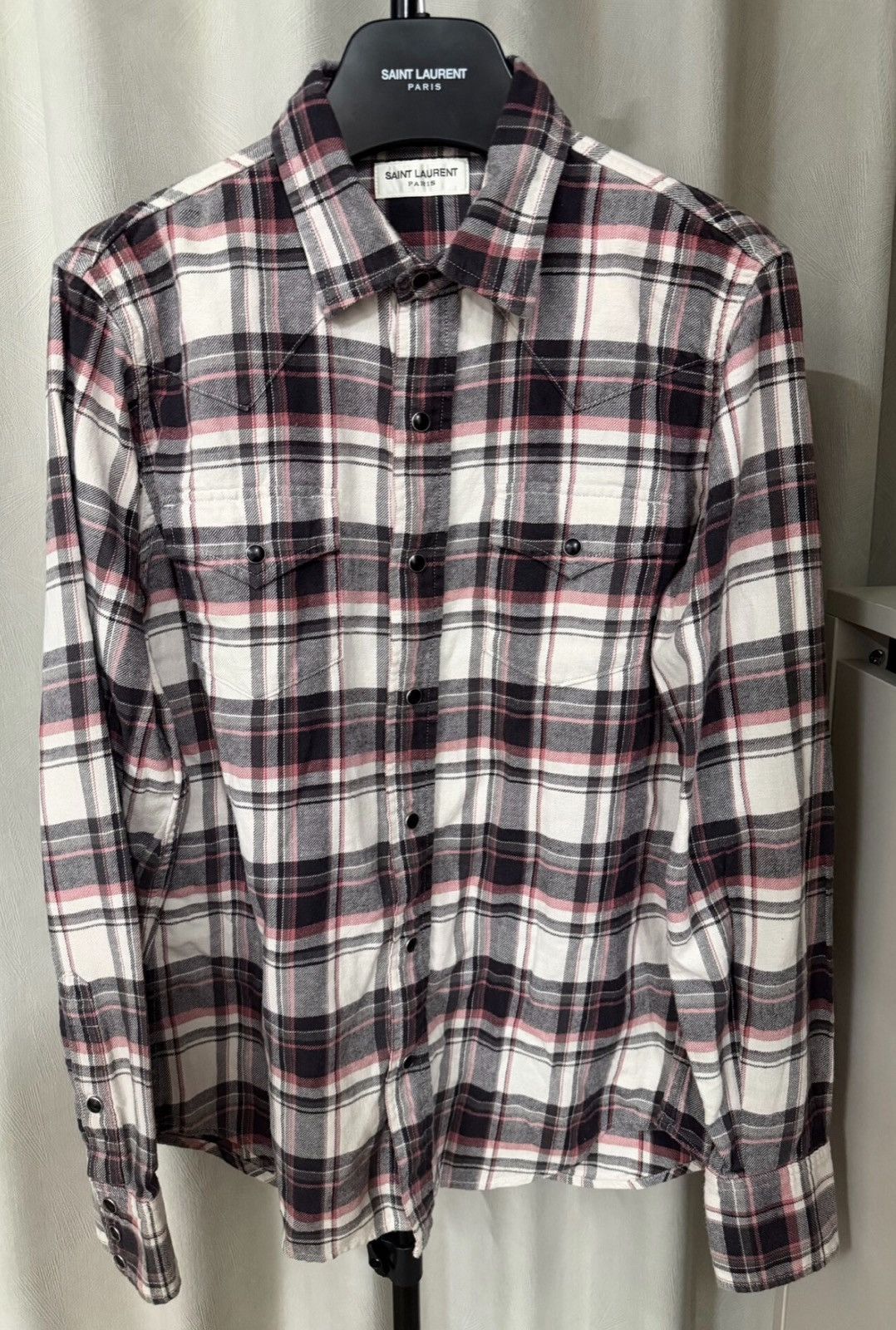 Saint Laurent Paris Saint Laurent 18SS Gradient Patchwork Western Cat-Eye Shirt Size US XS / EU 42 / 0 - 1 Thumbnail