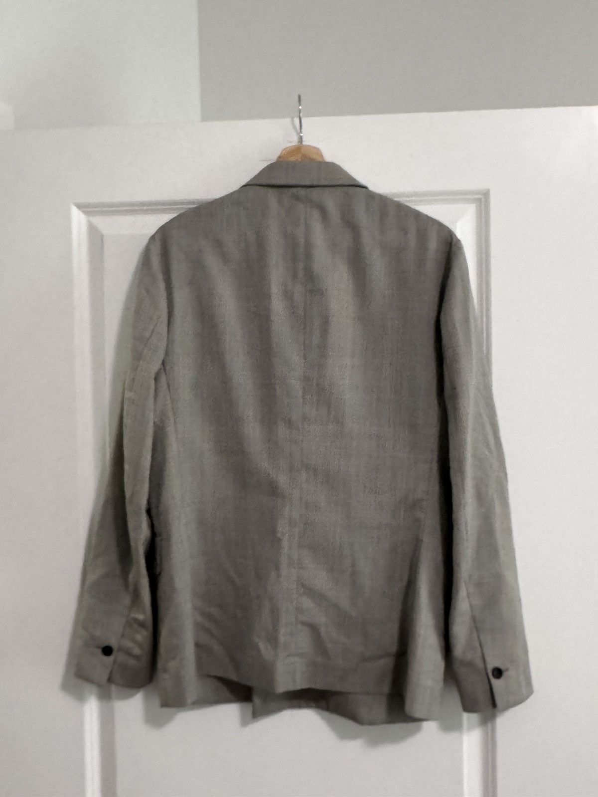 Beige Tweed Double Breasted Blazer