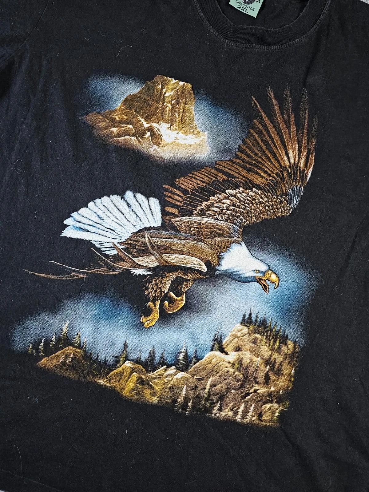 Other Vintage 90s Eagle Canyon Double Sided Graphic Tee Black 2XL Size US L / EU 52-54 / 3 - 3 Thumbnail