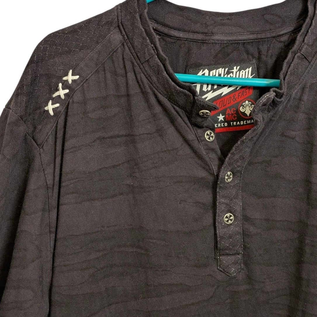 Affliction AFFLICTION American Customs Skull Wings Red Velvet Print L Size US L / EU 52-54 / 3 - 3 Thumbnail