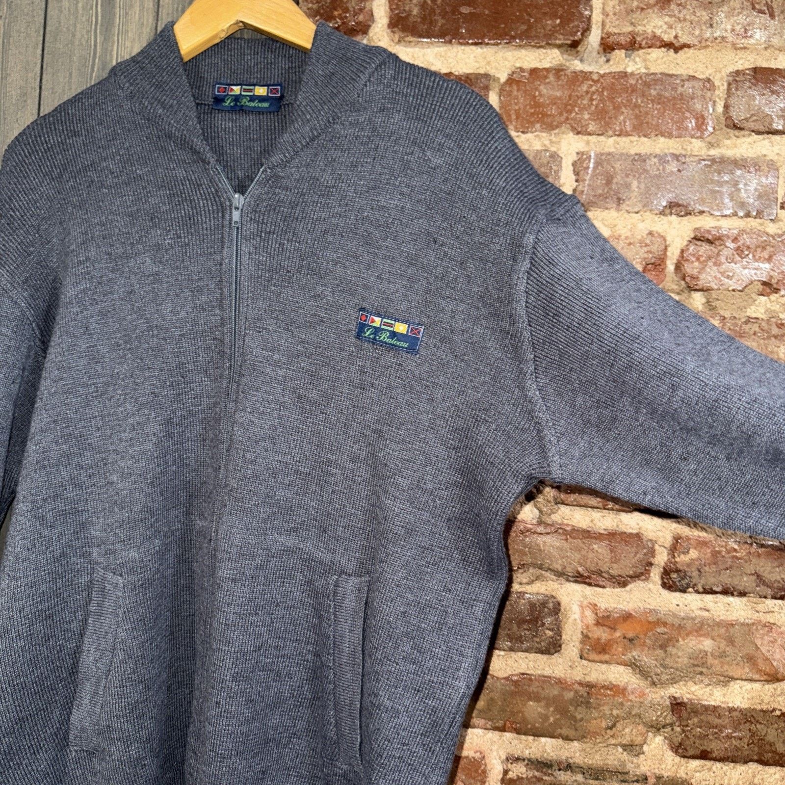 & Other Stories Men’s French Yacht full zip Sweater W/Nautical Flags Sz XL Size US XL / EU 56 / 4 - 1 Thumbnail