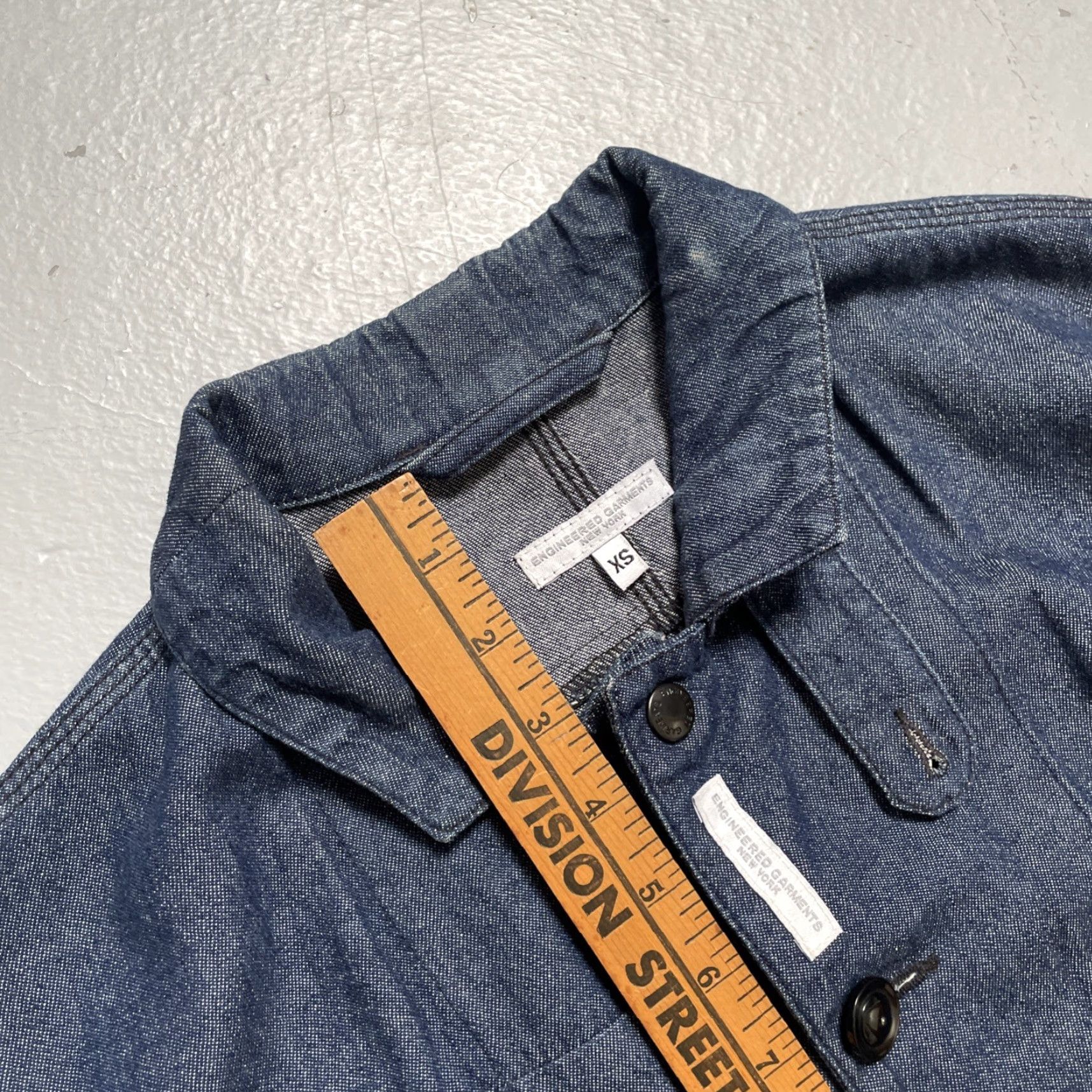 Engineered Garments Engineered Garments Denim Patchwork Chore Work Jacket USA XS-M Men Jacket XS Blue Vintage Workwear Denim Size US XS / EU 42 / 0 - 4 Thumbnail