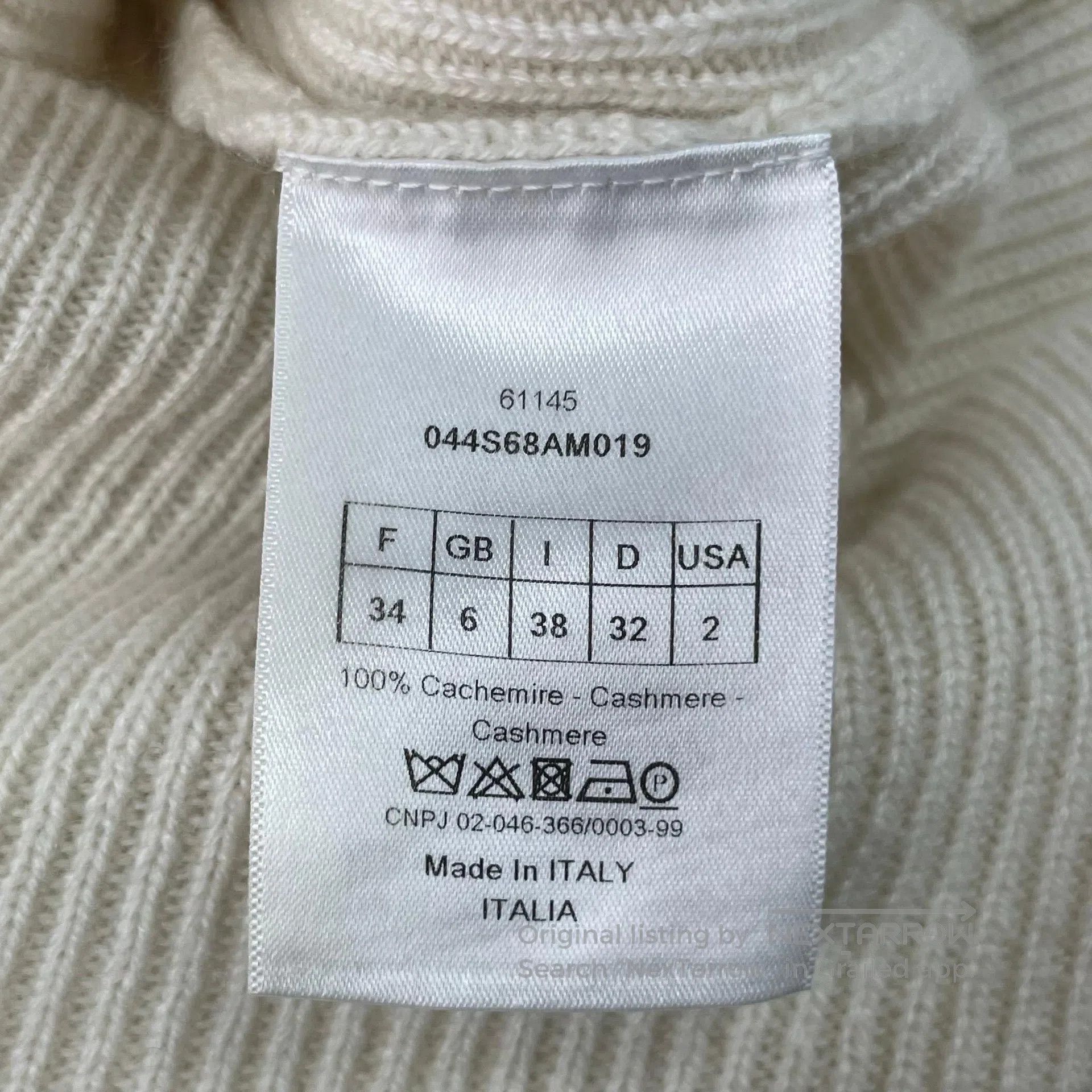Dior Dior Ivory Bee Embroidered Cashmere Sleeveless Knit Top| Size XXS / US 00 / IT 34 - 7 Thumbnail