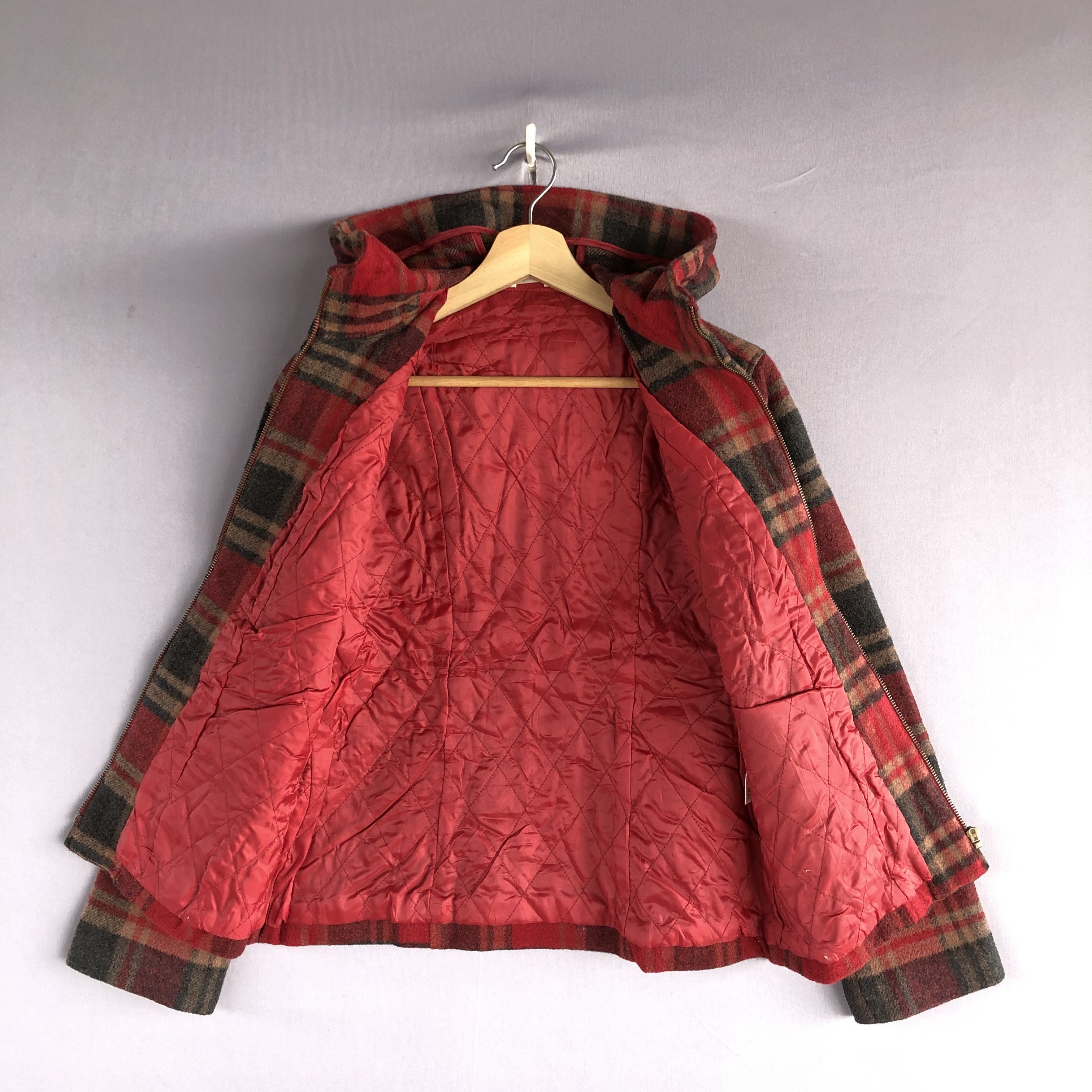 Japanese Brand × Vintage Vintage Fabriarno Plaid Tartan Hoodie Wool Jacket Size US XS / EU 42 / 0 - 5 Thumbnail