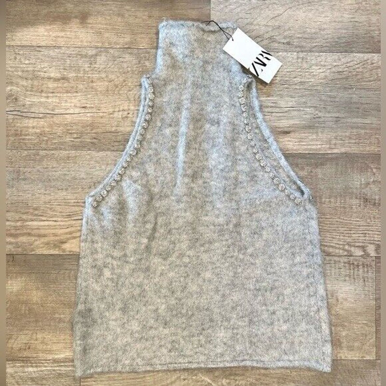 Zara ZARA Gray Wool-Blend Knit Top NWT Size XL Size XL / US 12-14 / IT 48-50 - 18 Thumbnail