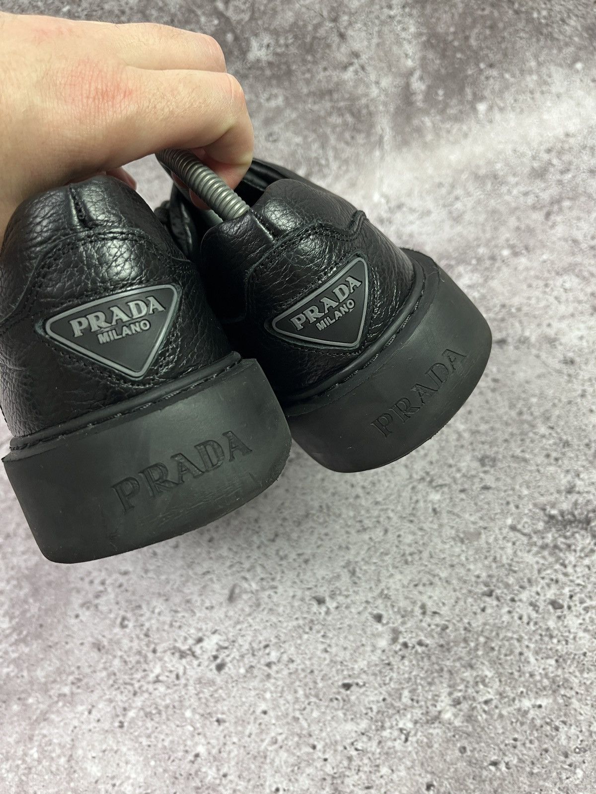 Prada Prada Milano Black Leather Platform Sneakers DesignerLuxury Size US 9 / EU 42 - 5 Thumbnail