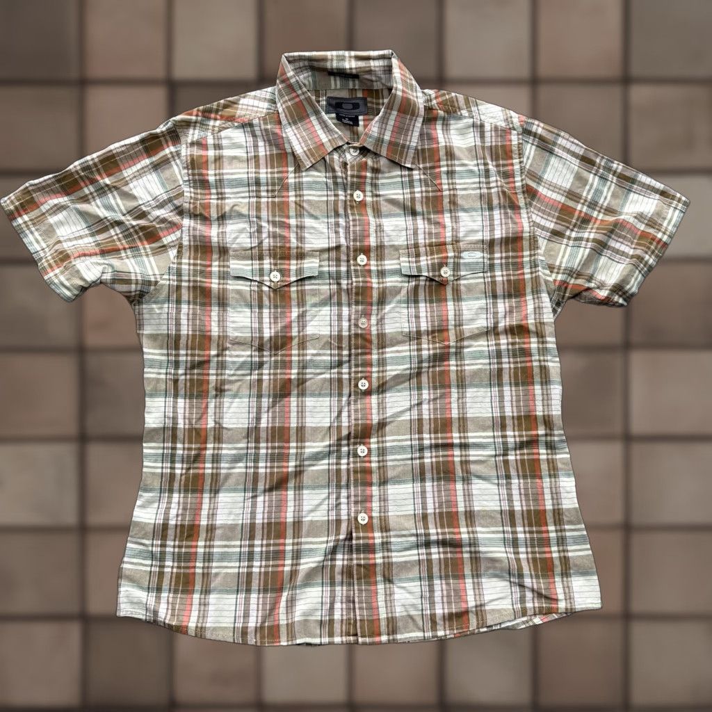 Oakley Oakley Shirt Mens Medium Multicolor Plaid Short Sleeve Button Up Slim Fit Casual Size US M / EU 48-50 / 2 - 1 Thumbnail