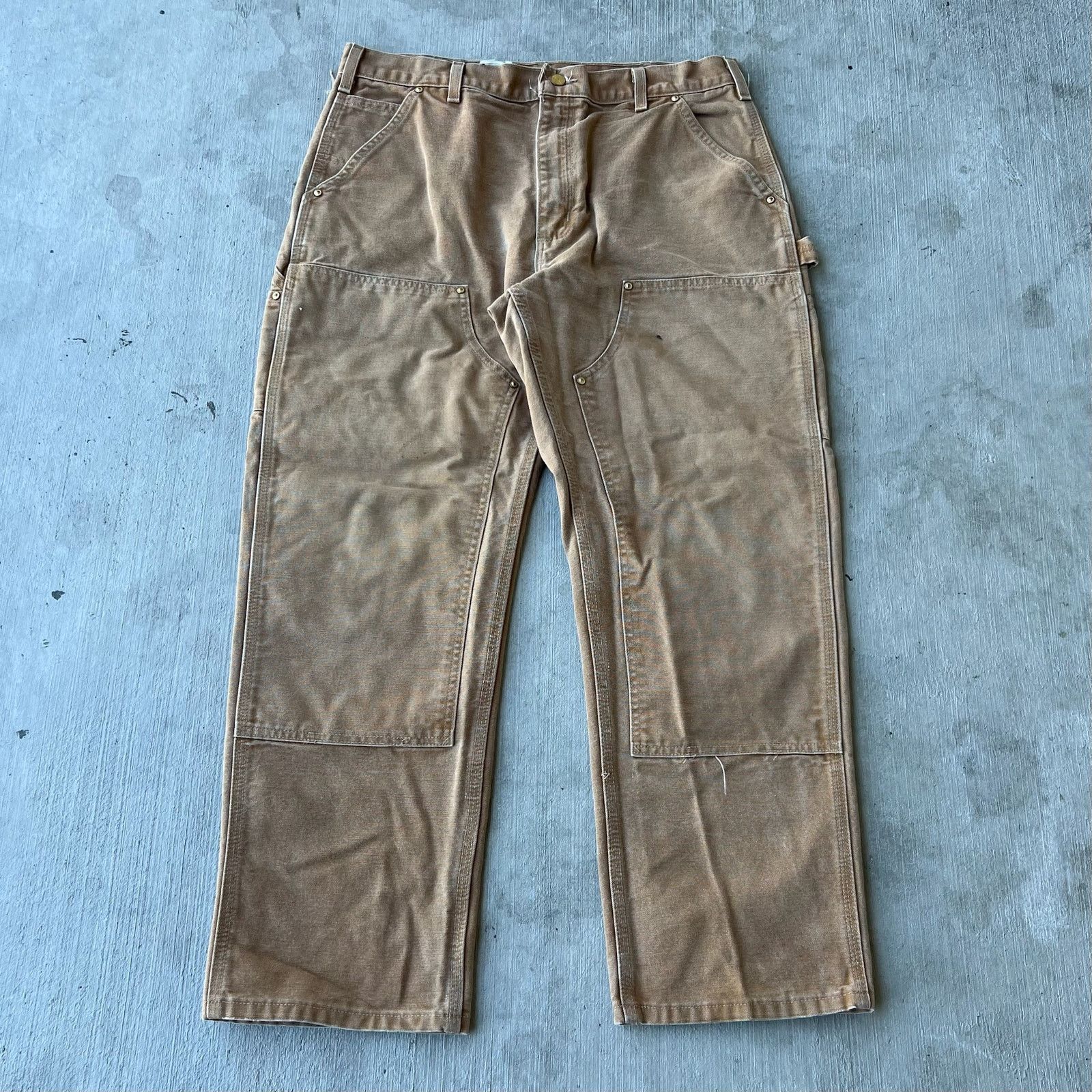 Carhartt × Vintage Carhartt brown double knee work wear carpenter pants Size US 35 - 1 Thumbnail