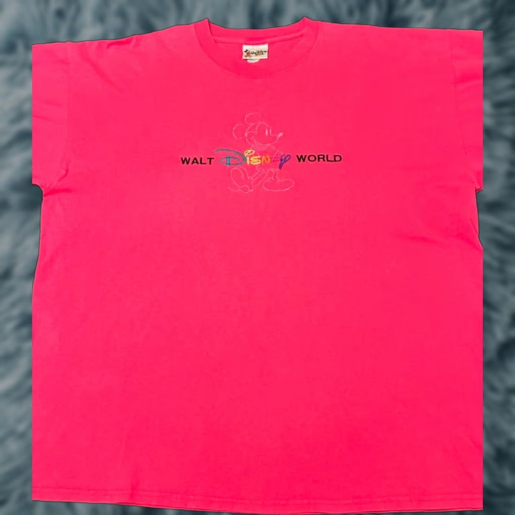 Disney VINTAGE Disney Mickey Mouse Embroidered Logo VTG Shirt 2XL Pink Mens Short Sleeve 90s Size US XXL / EU 58 / 5 - 1 Thumbnail