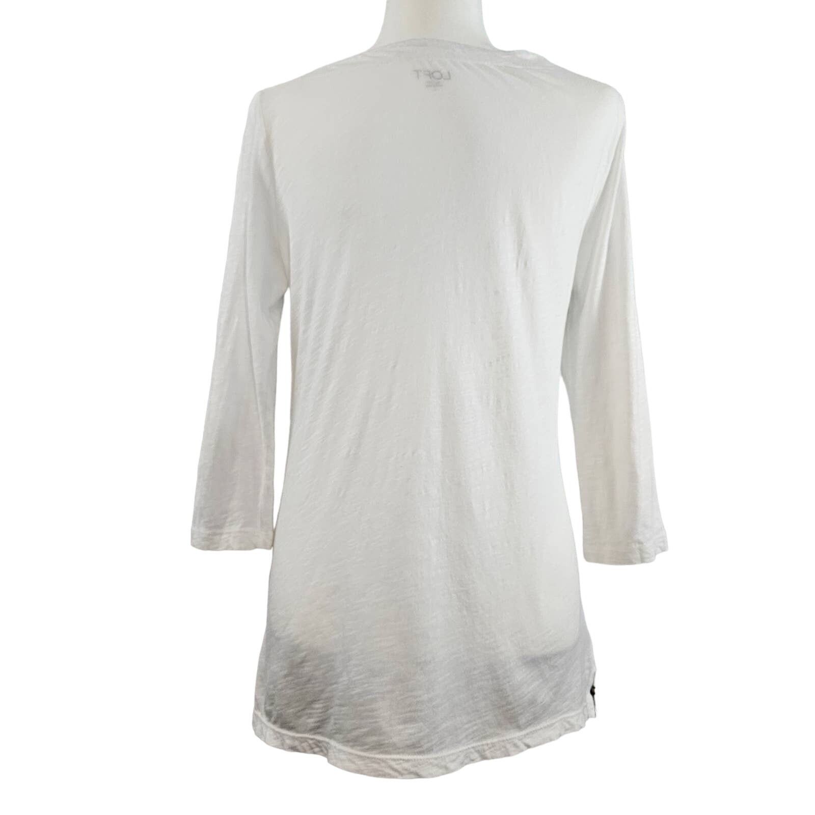 Loft Loft Multi-Color Stitch Embroidery Cotton Top Sz. S White Size S / US 4 / IT 40 - 2 Thumbnail