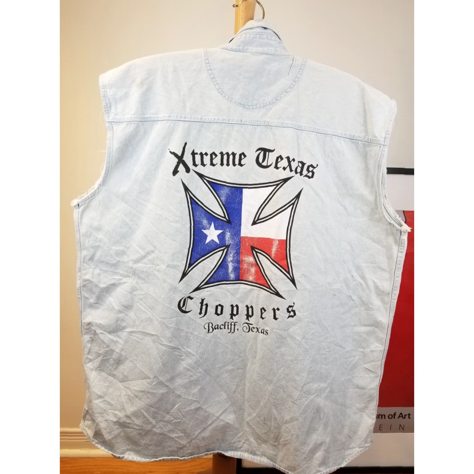 Denime VINTAGE 90' EXTREME TEXAS CHOPPERS DENIM SHORT SLEVEES SHIRT XXLARGE SHIRT Men Blue 2XL 27 INCH 33 INCH Short Sleeve Button-Up Denim Shirt Size US XXL / EU 58 / 5 - 2 Thumbnail