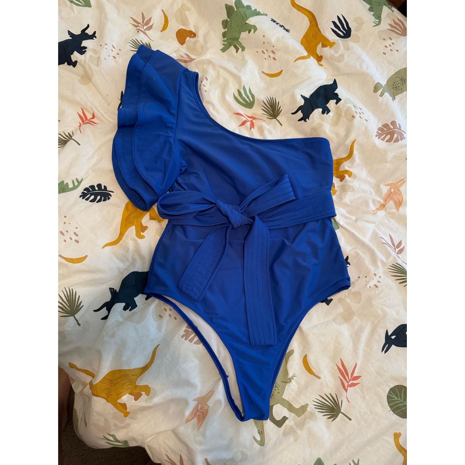 Other Royal Blue One Ruffle Sleeve One Piece Swimsuit Size XL Size XL / US 12-14 / IT 48-50 - 1 Thumbnail