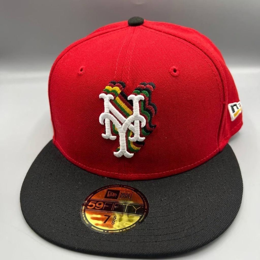 New Era New York Mets Hat Men 7 5/8 Red 59Fifty New Era Fitted Cap Size ONE SIZE - 2 Thumbnail