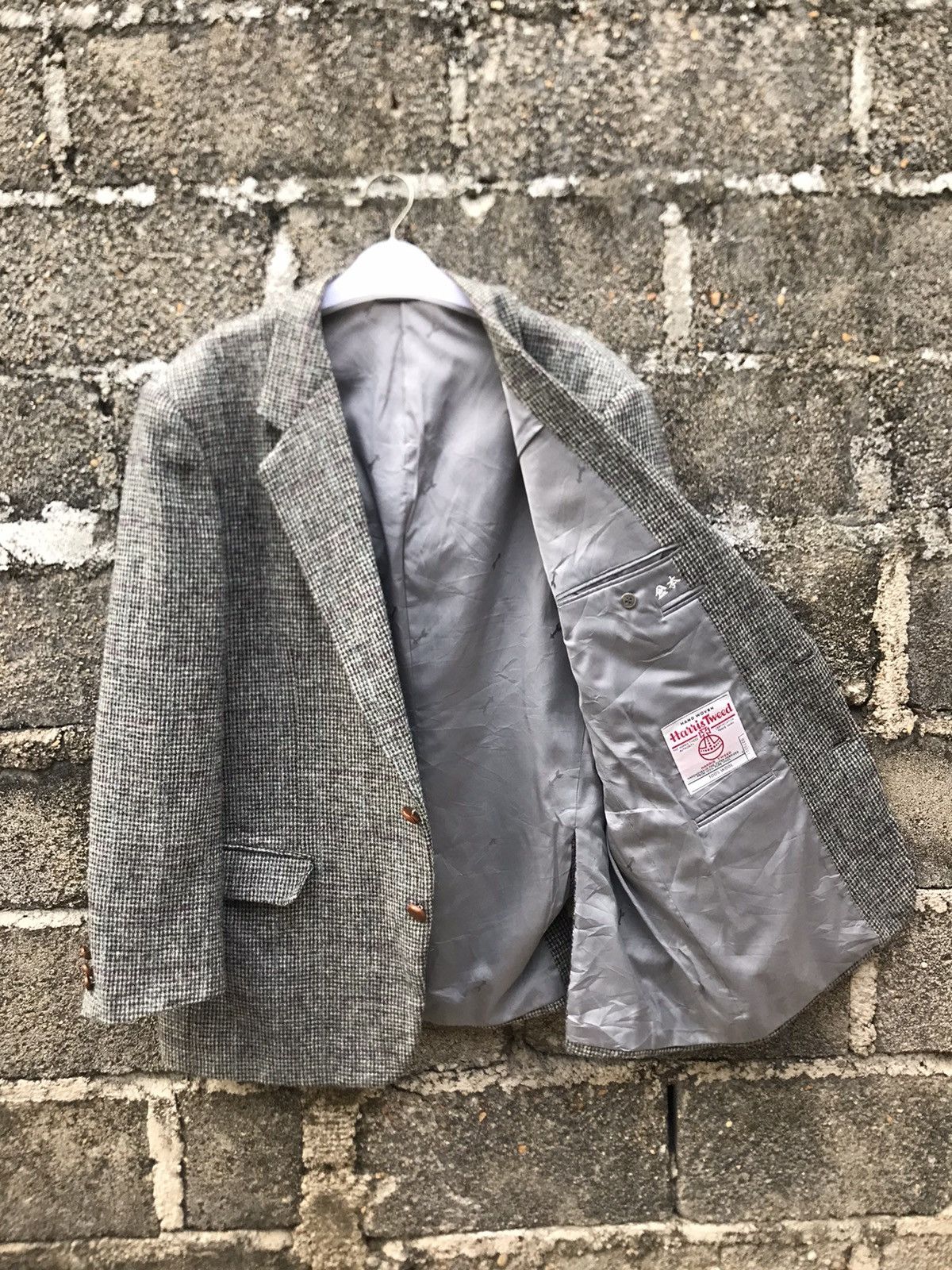 Harris Tweed ⚡️Vintage Ginza Harris Tweed Wool Button Coat Size 52R - 8 Thumbnail
