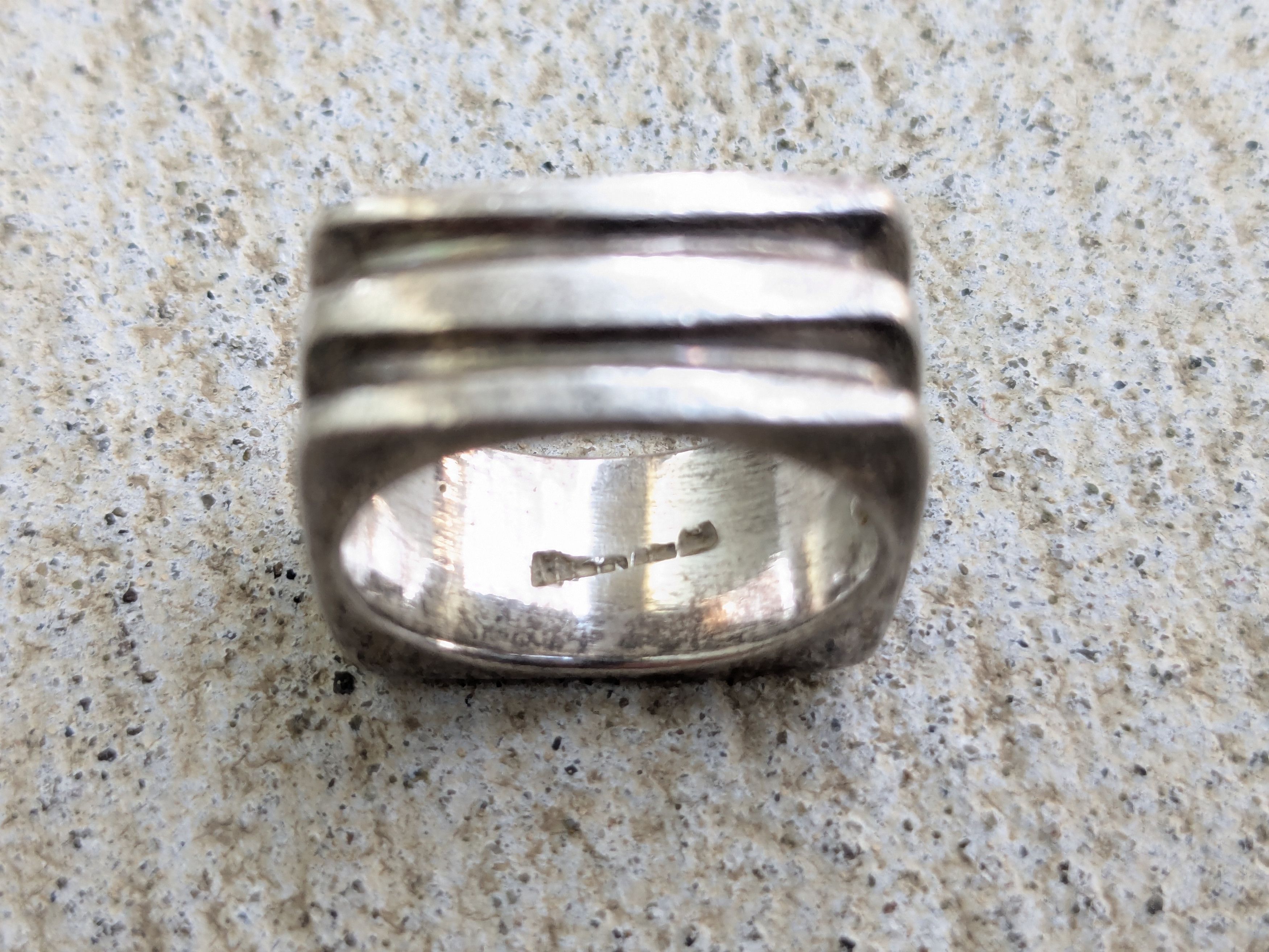 Other Vintage Sterling Silver Ring 6.75 Square Abstract Modern Size ONE SIZE - 7 Thumbnail