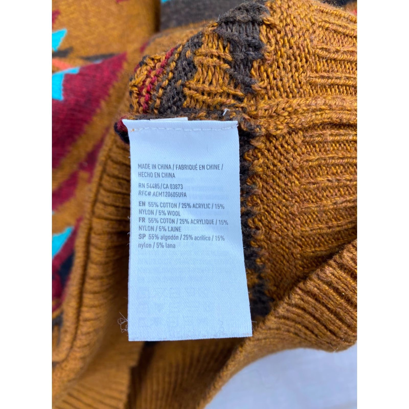 American Eagle Outfitters American Eagle Sweater Mens S Hooded Pullover Fair Isle Southwestern Pocket Size US S / EU 44-46 / 1 - 7 Thumbnail
