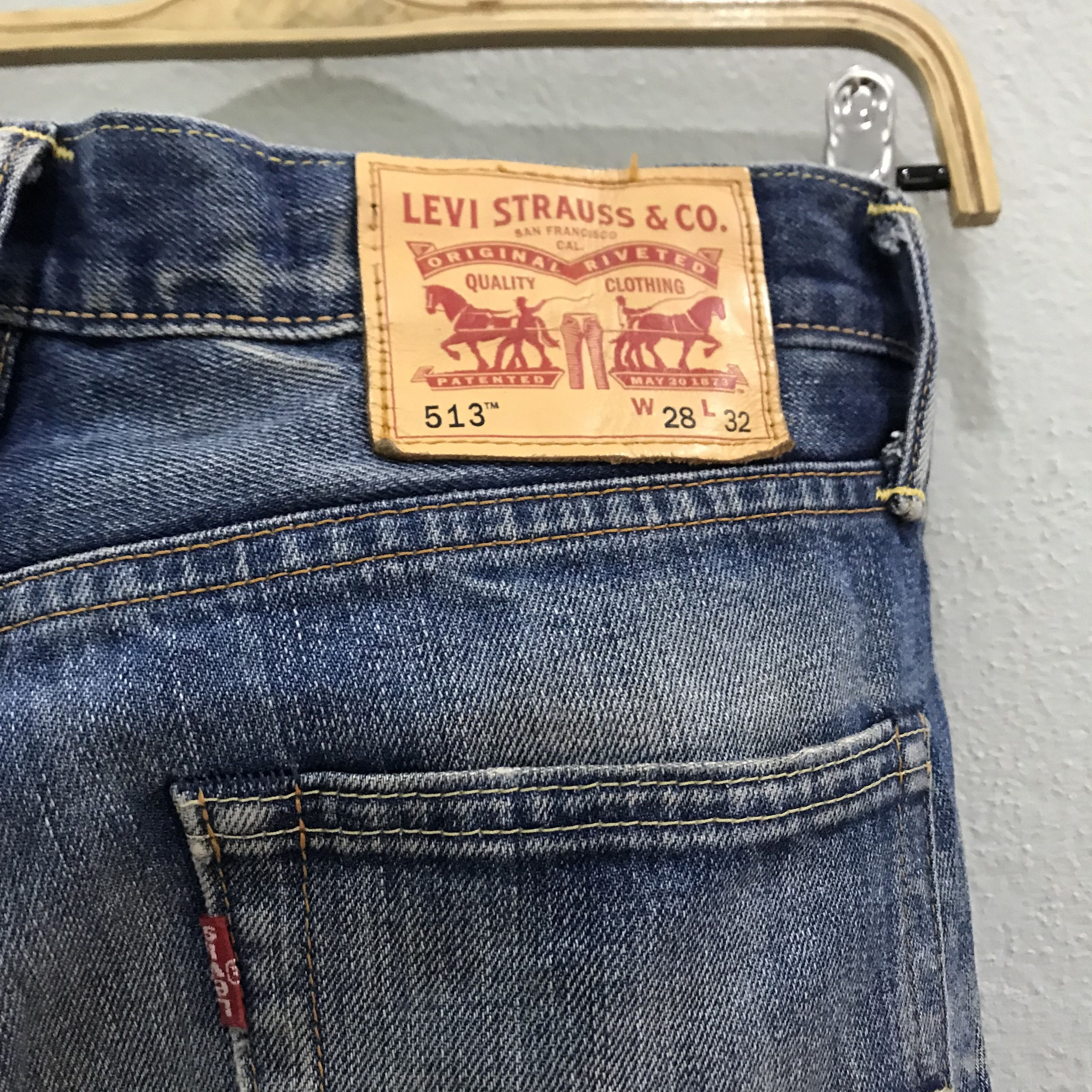Levi's Vintage Levi’s 513 Straight Slim Distressed Faded Blue Jeans Size US 28 / EU 44 - 10 Thumbnail