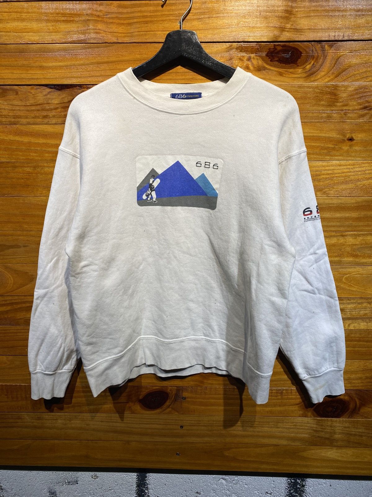 686 Vintage 686 Enterprises Snowboarding Sweatshirt White Size US M / EU 48-50 / 2 - 1 Thumbnail