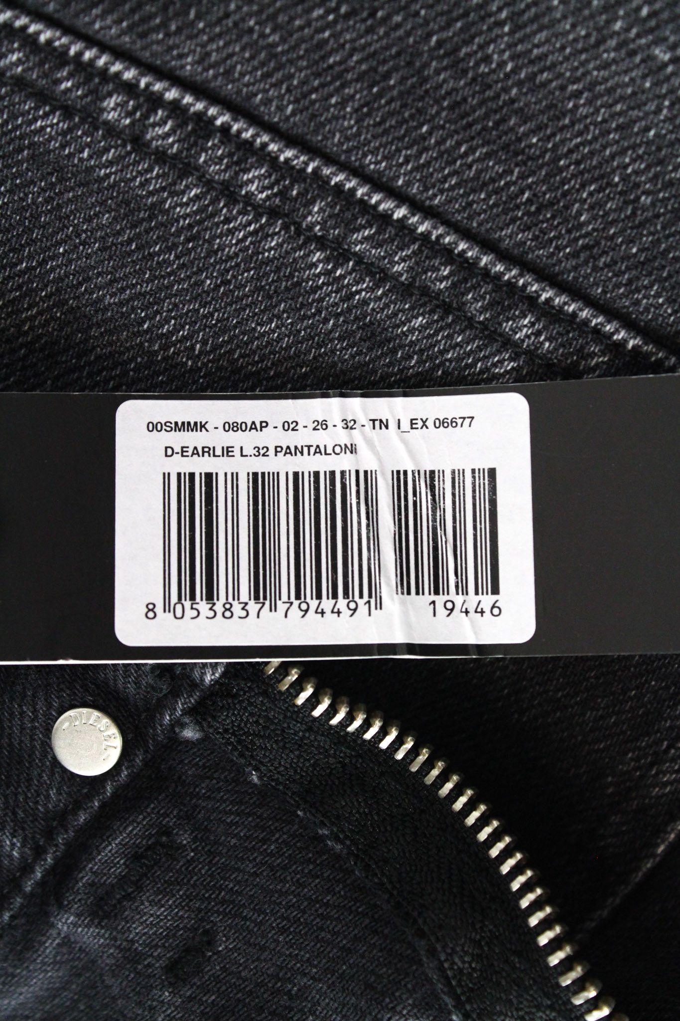 Diesel D-EARLIE 080AP W26/L32 Dark Grey Cropped Jeans 69497 Size 26" / US 2 / IT 38 - 7 Thumbnail